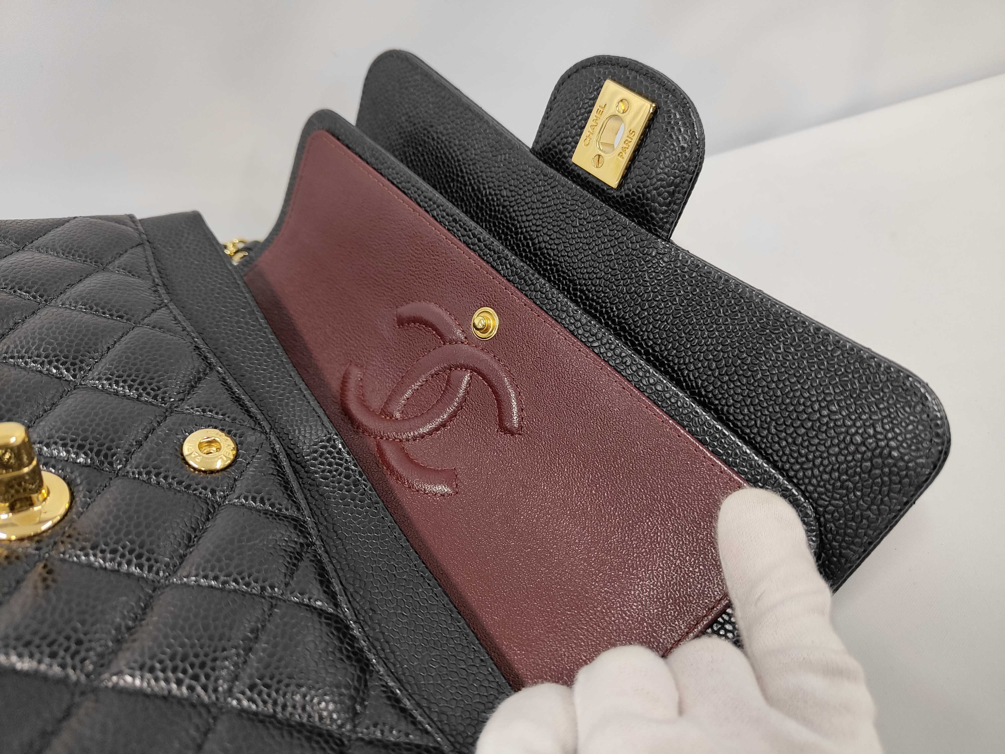 W-Flap 23 Chain Shoulder Bag, Matelassé Caviar Leather, Black GP Shoulder Bag — view 7