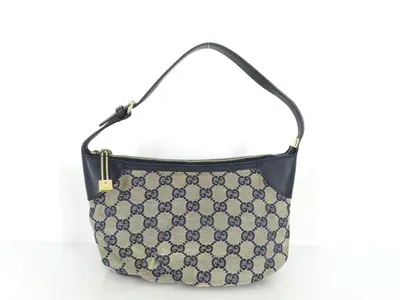 GG Canvas GG Mini Hobo Shoulder Bag Blue 224093 Handbag
