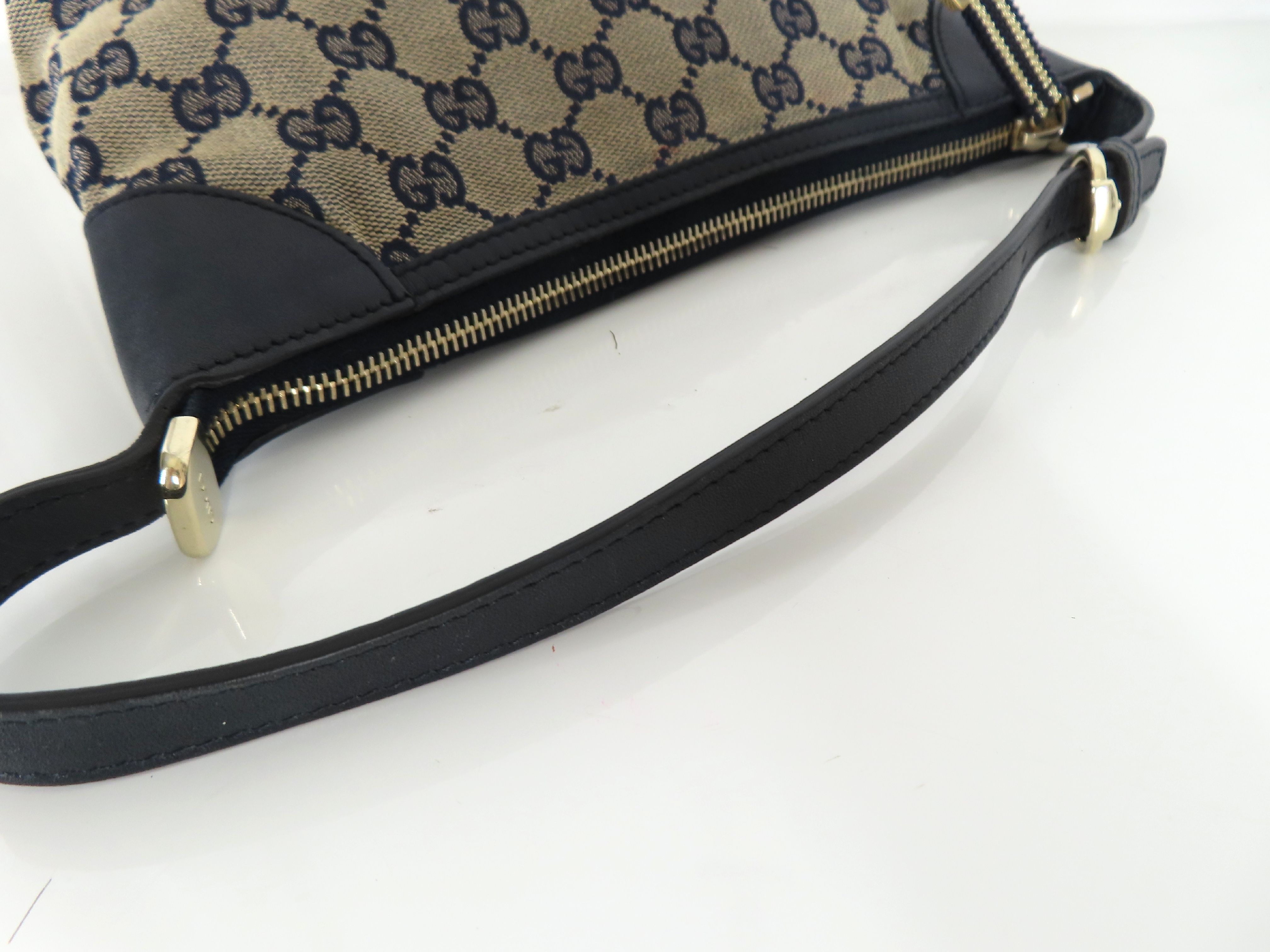 GG Canvas GG Mini Hobo Shoulder Bag Blue 224093 Handbag — view 3