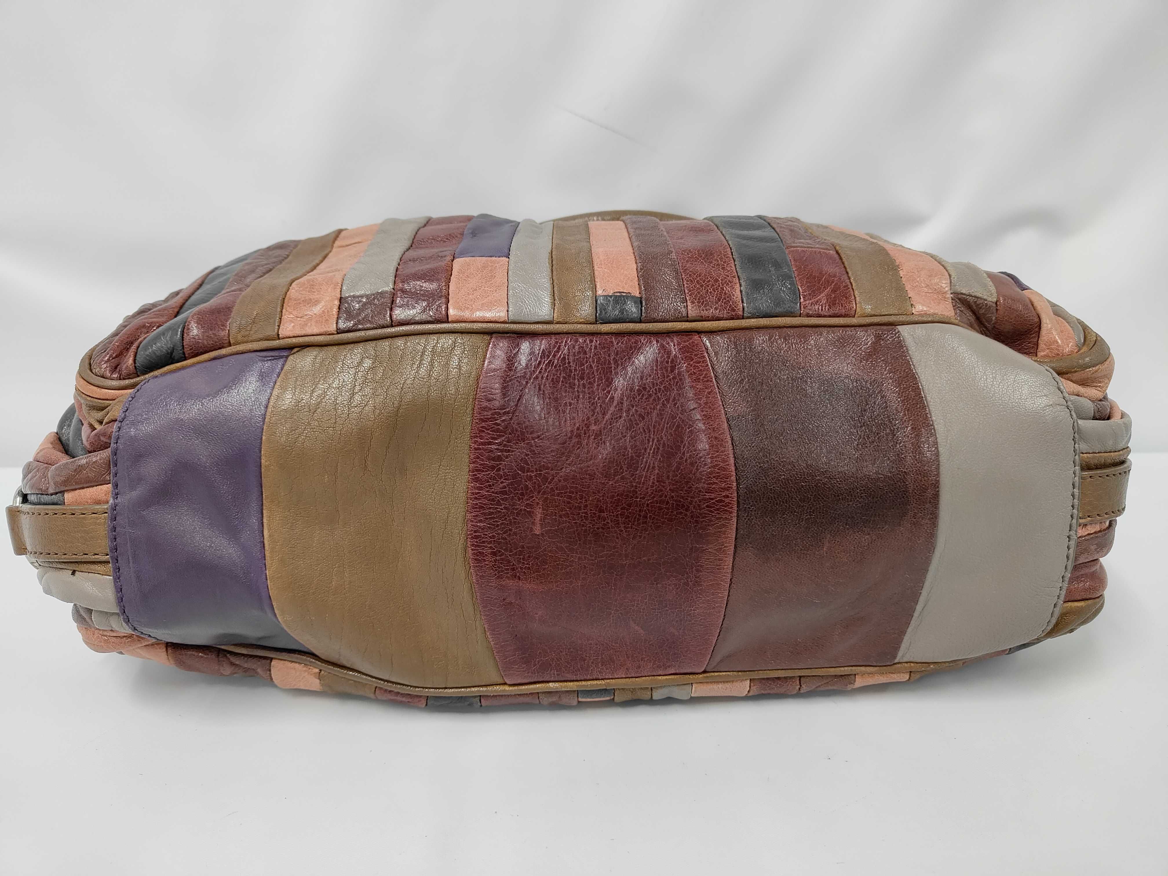patchwork multicolor leather handbag tote bag — view 3