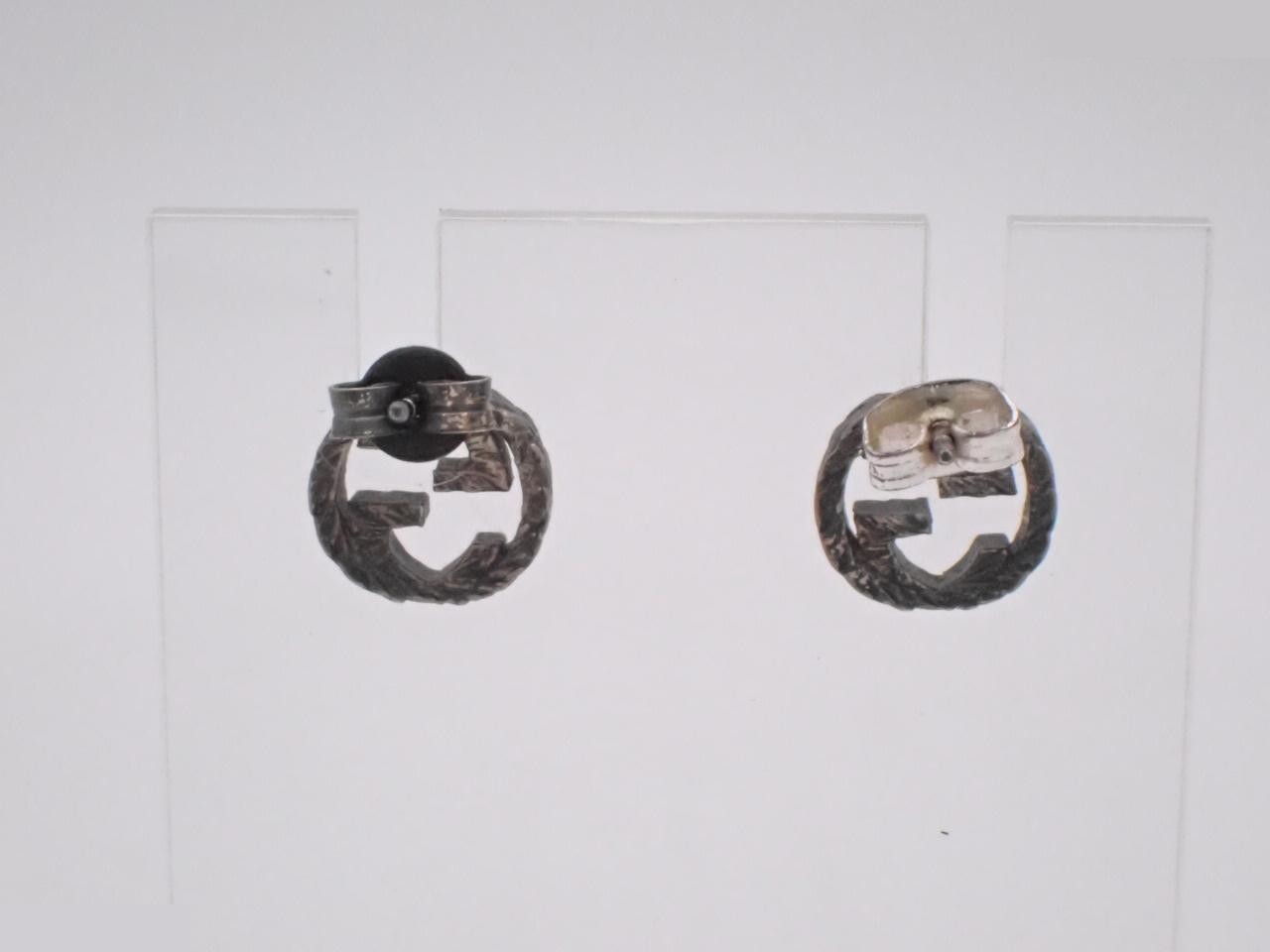 Interlocking G Earrings, SV925, 2.8g — view 2