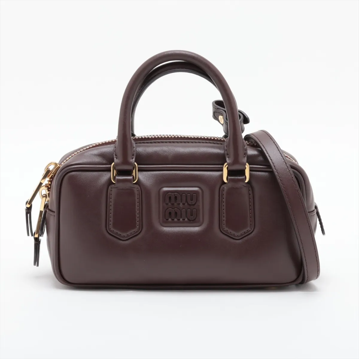 Arcadi Leather 2-Way Handbag Brown
