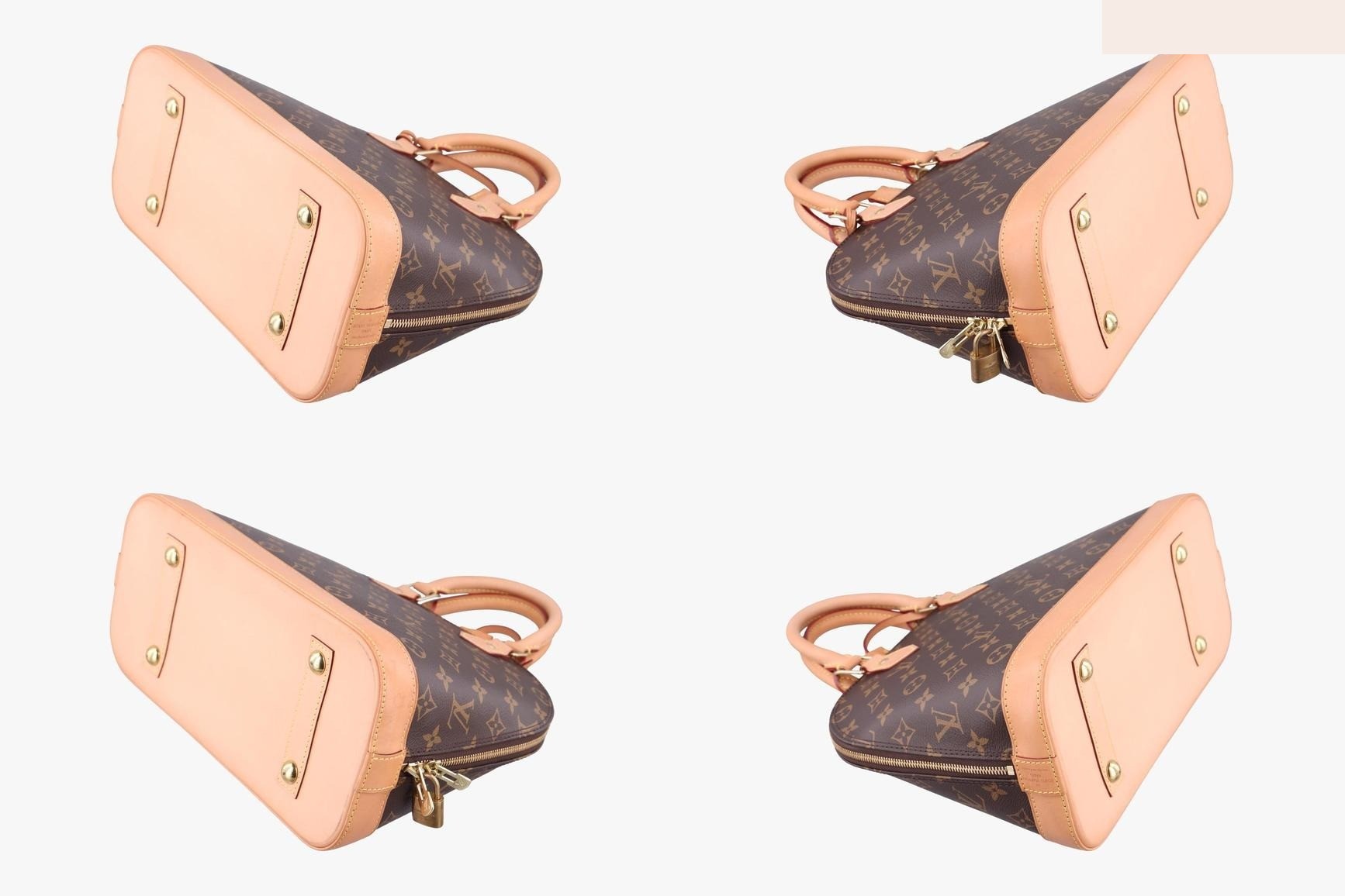 Alma PM Monogram Canvas x Calf Leather Monogram/Brown — view 4