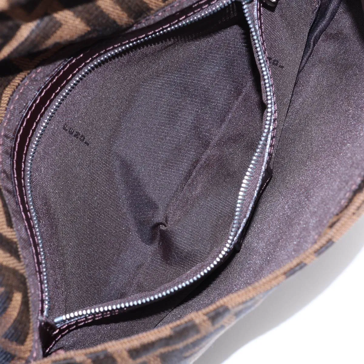 Zucca Mamma Bucket Canvas x Leather Shoulder Bag, Brown — view 8