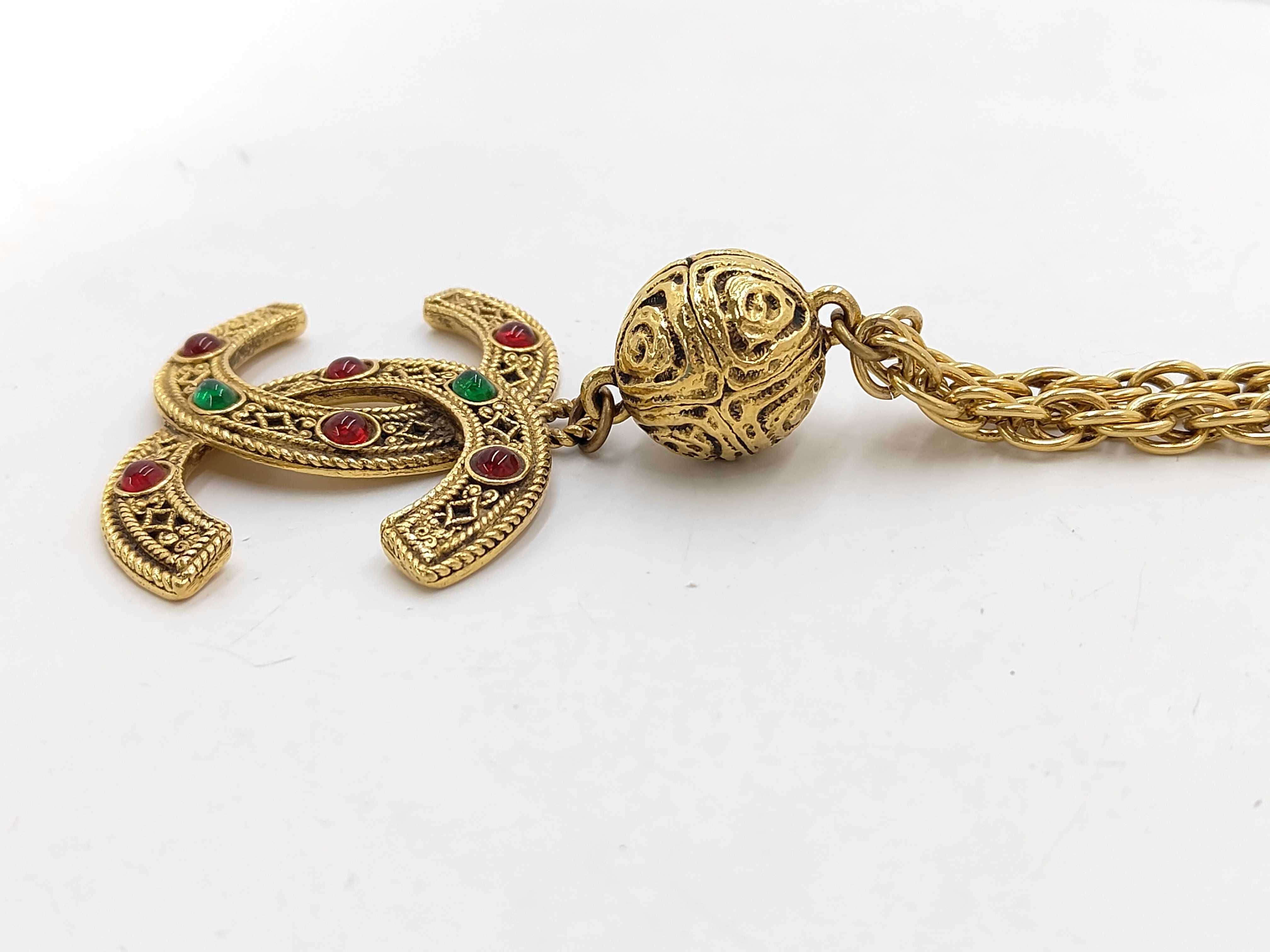 1985 Vintage Coco Mark Gripoix Necklace Gold Necklace — view 2