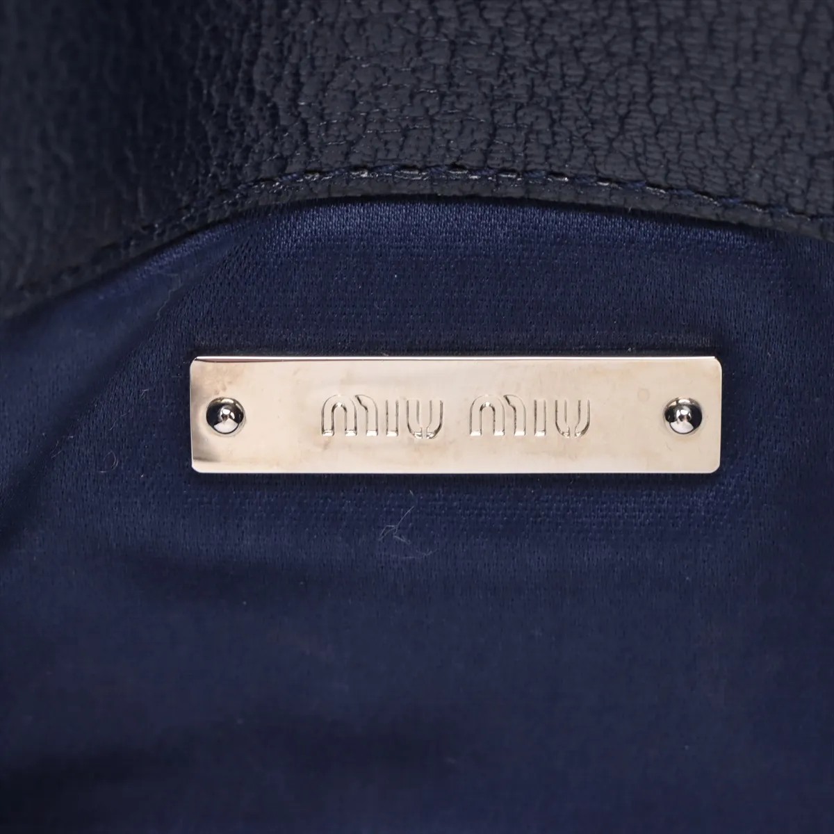 Matelasse Nappa Crystal Canvas Shoulder Bag Navy — view 9