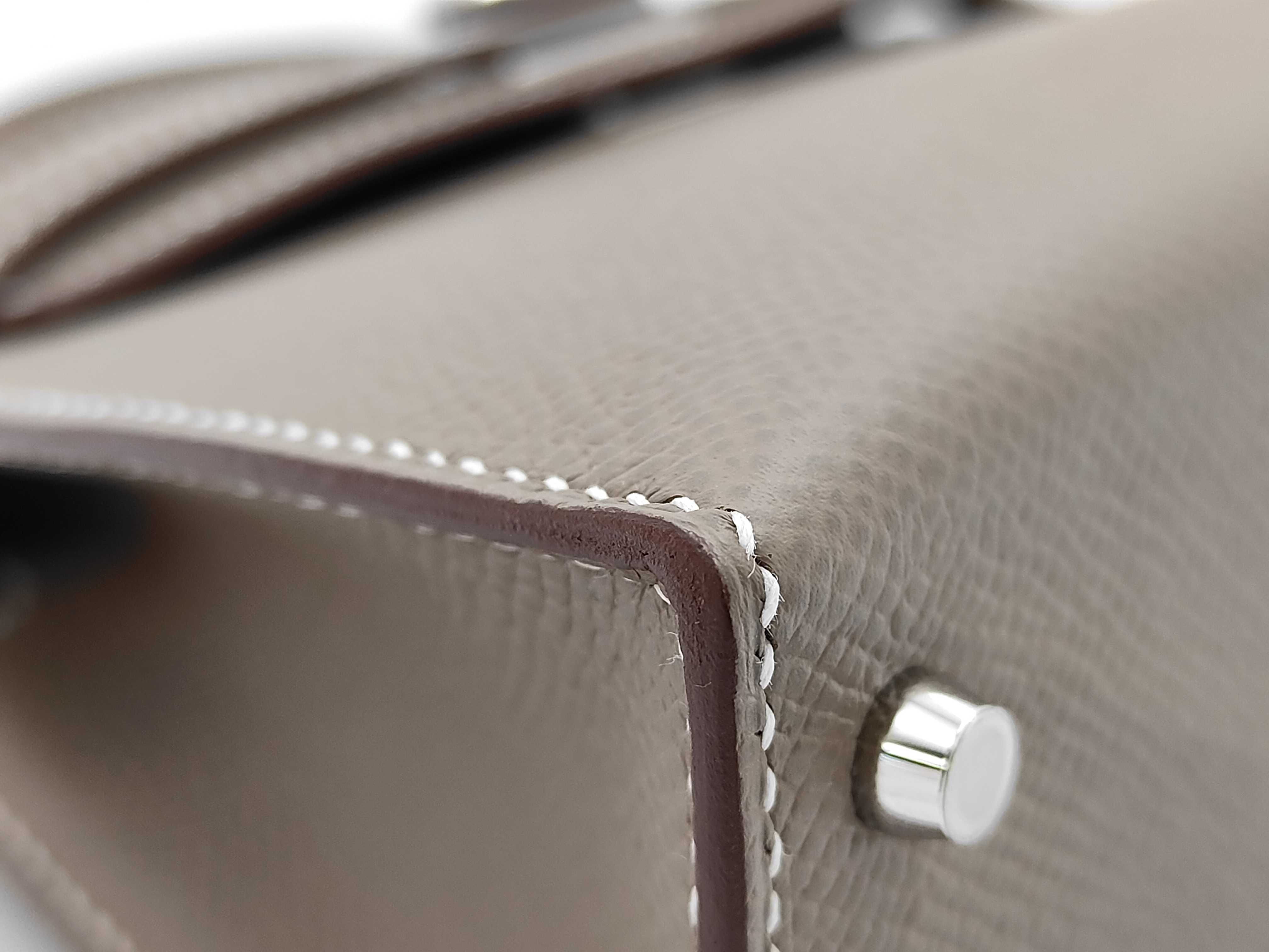 Mini Kelly 2 Etoupe Epsom Leather Silver Hardware G Stamp Handbag — view 6