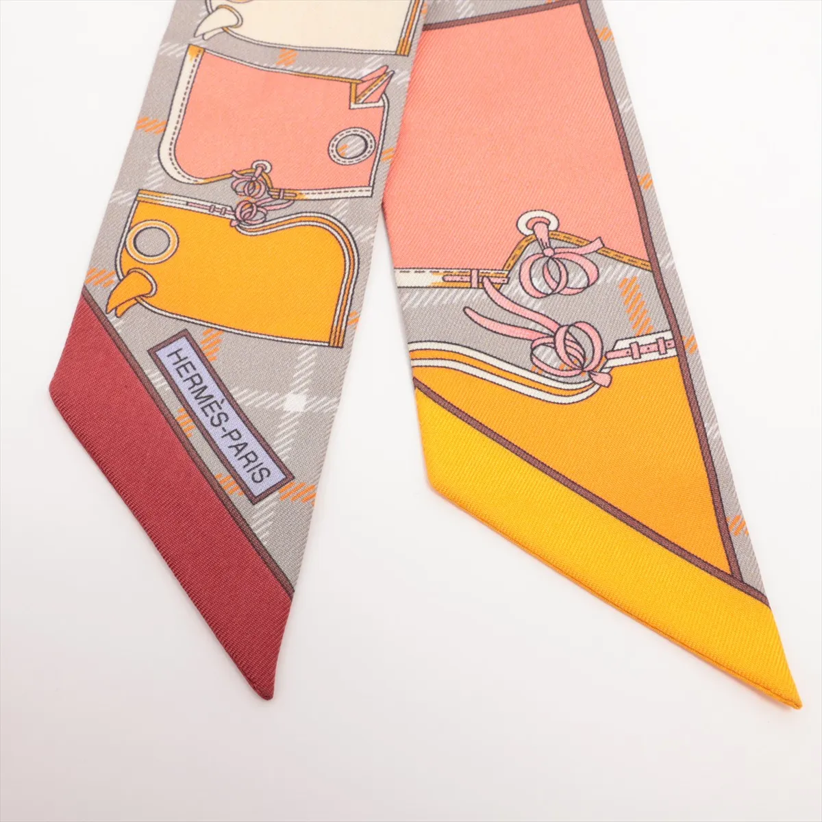 Twilly Camails Camaille Scarf Silk Gray Thread — view 2