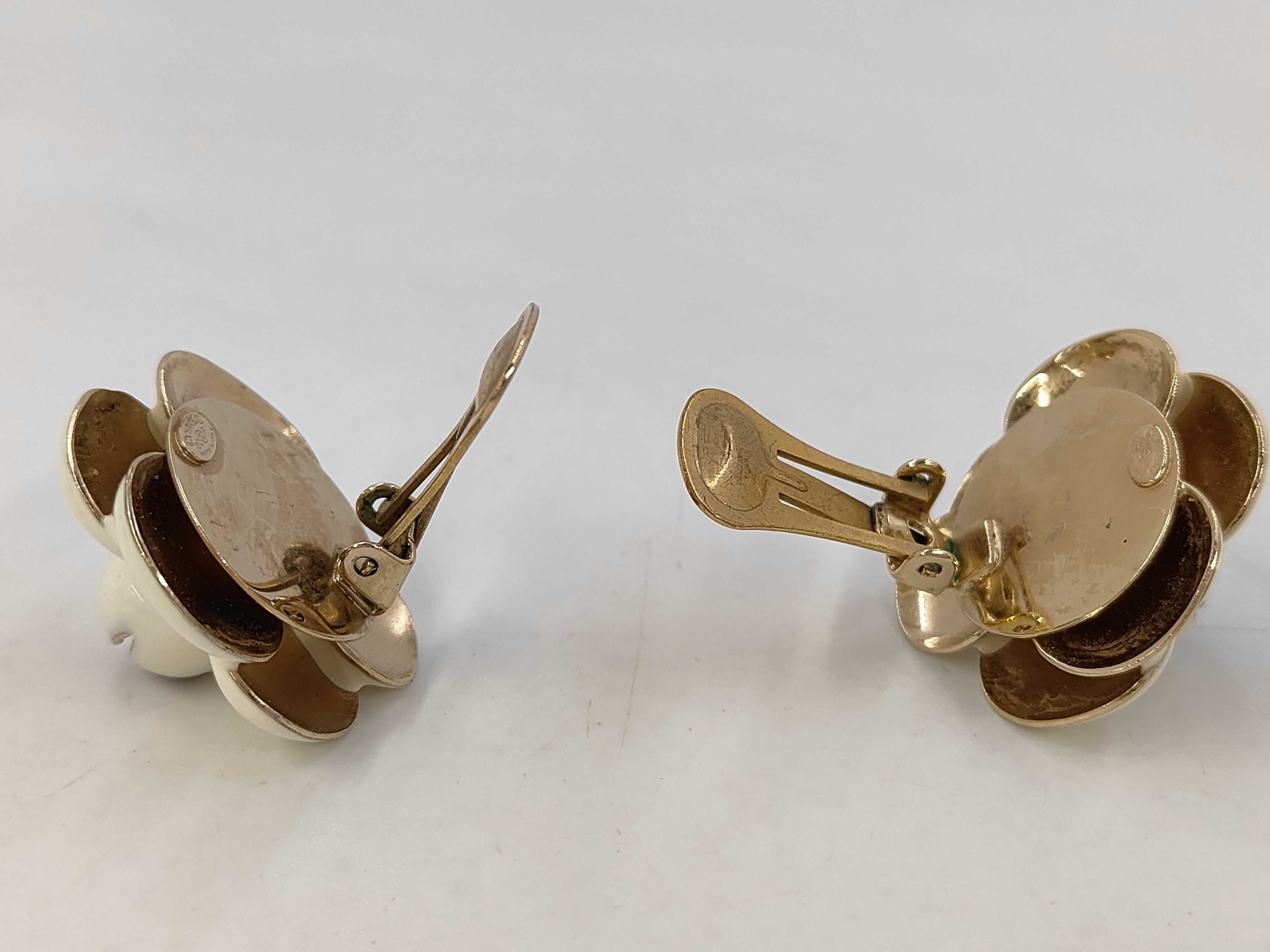 Camellia Earrings, Ivory, Yellow Gold — view 3