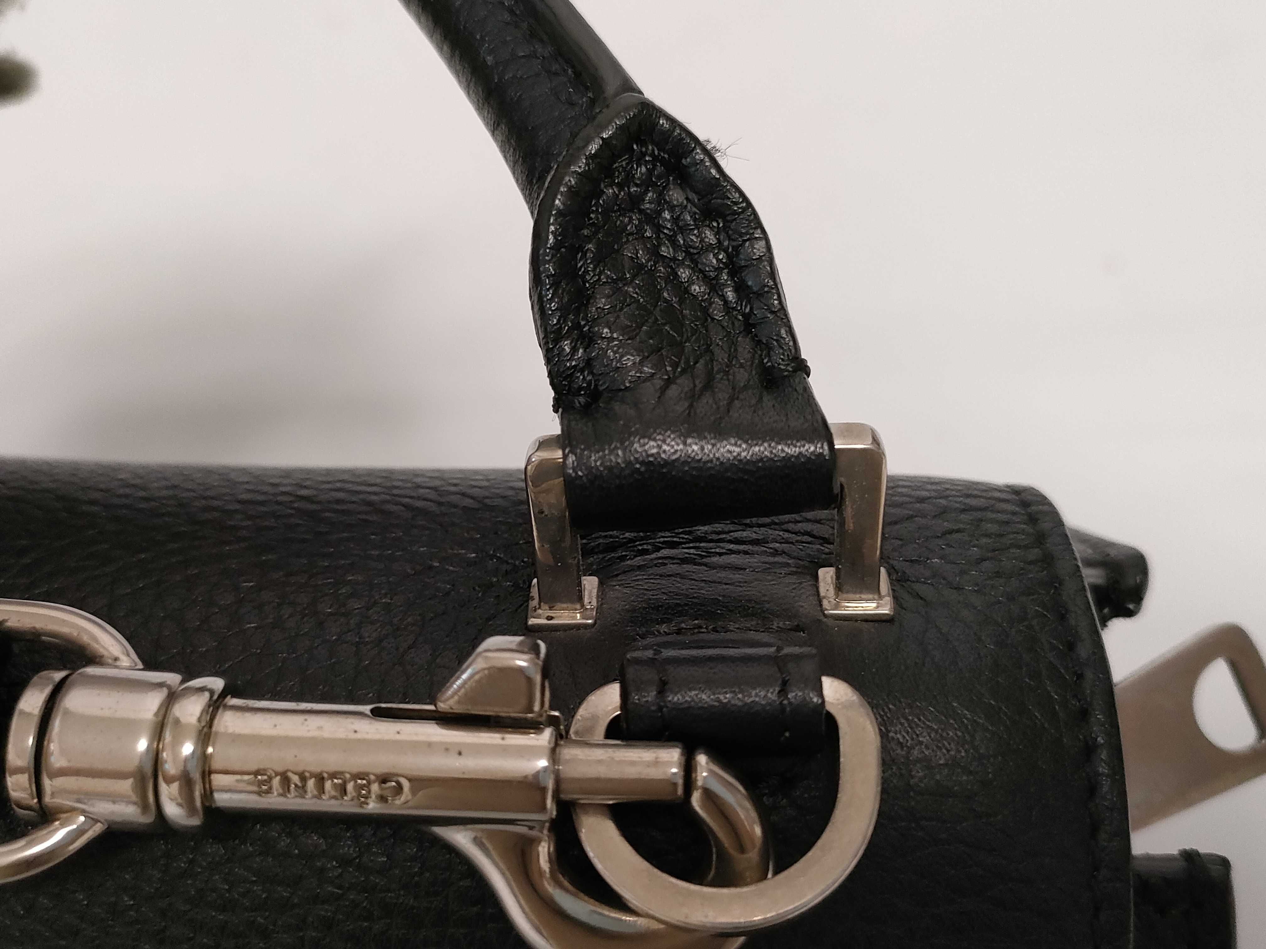Trapeze Leather x Suede Handbag, Black — view 3