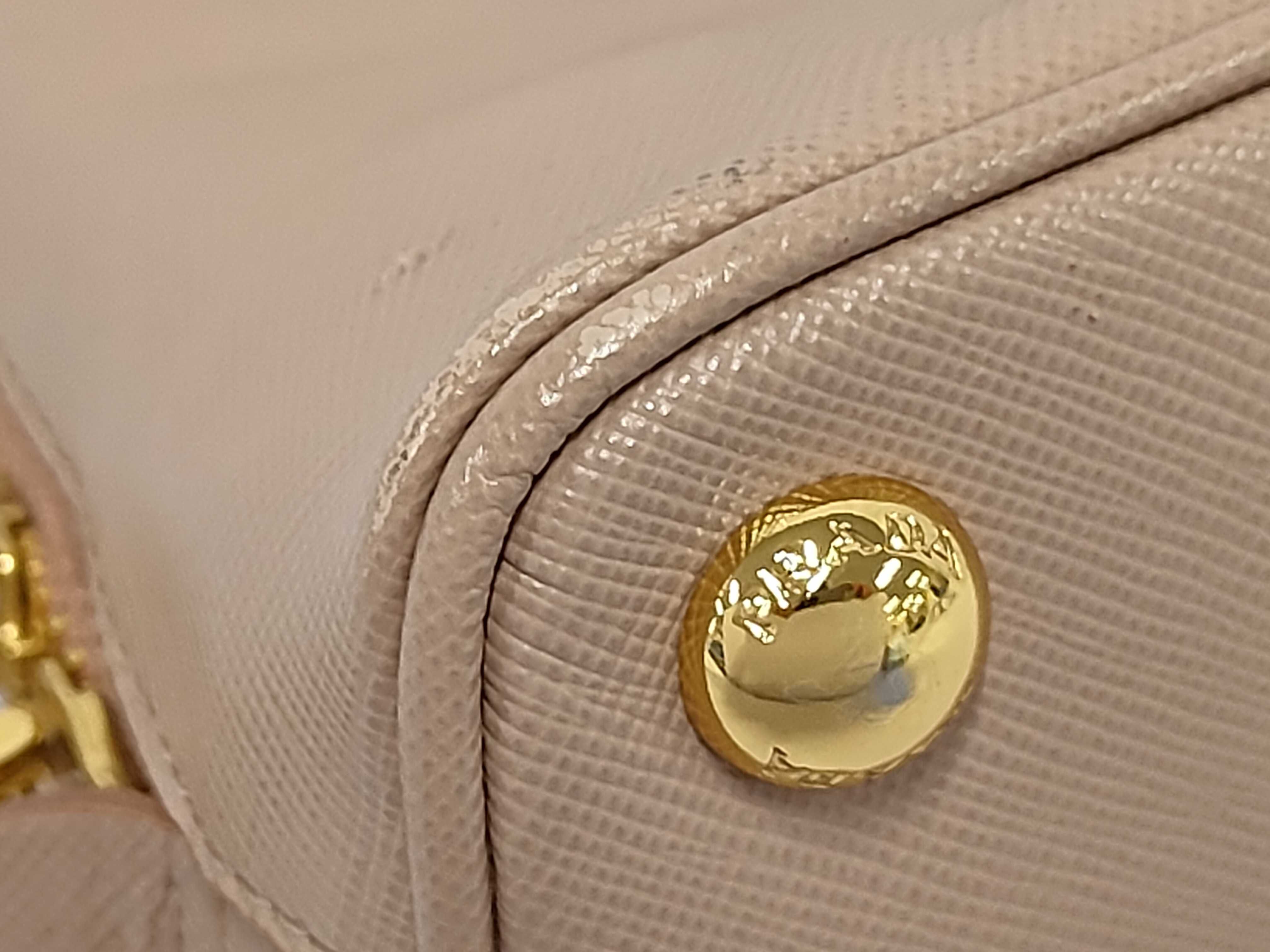 Saffiano Triangle Logo Promenade Leather 2-Way Mini Handbag — view 4
