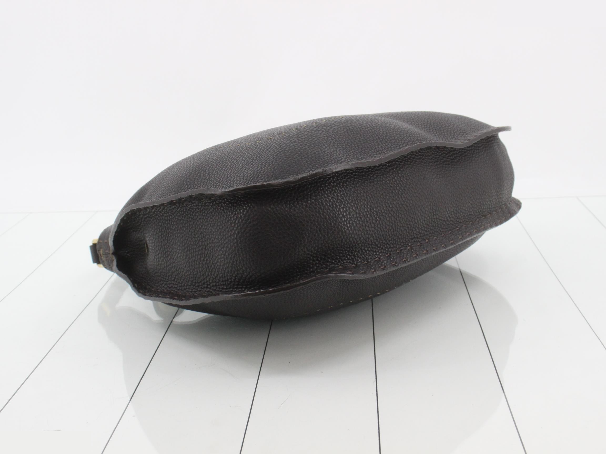 Selleria Hobo Shoulder Bag, Leather, Dark Brown — view 5
