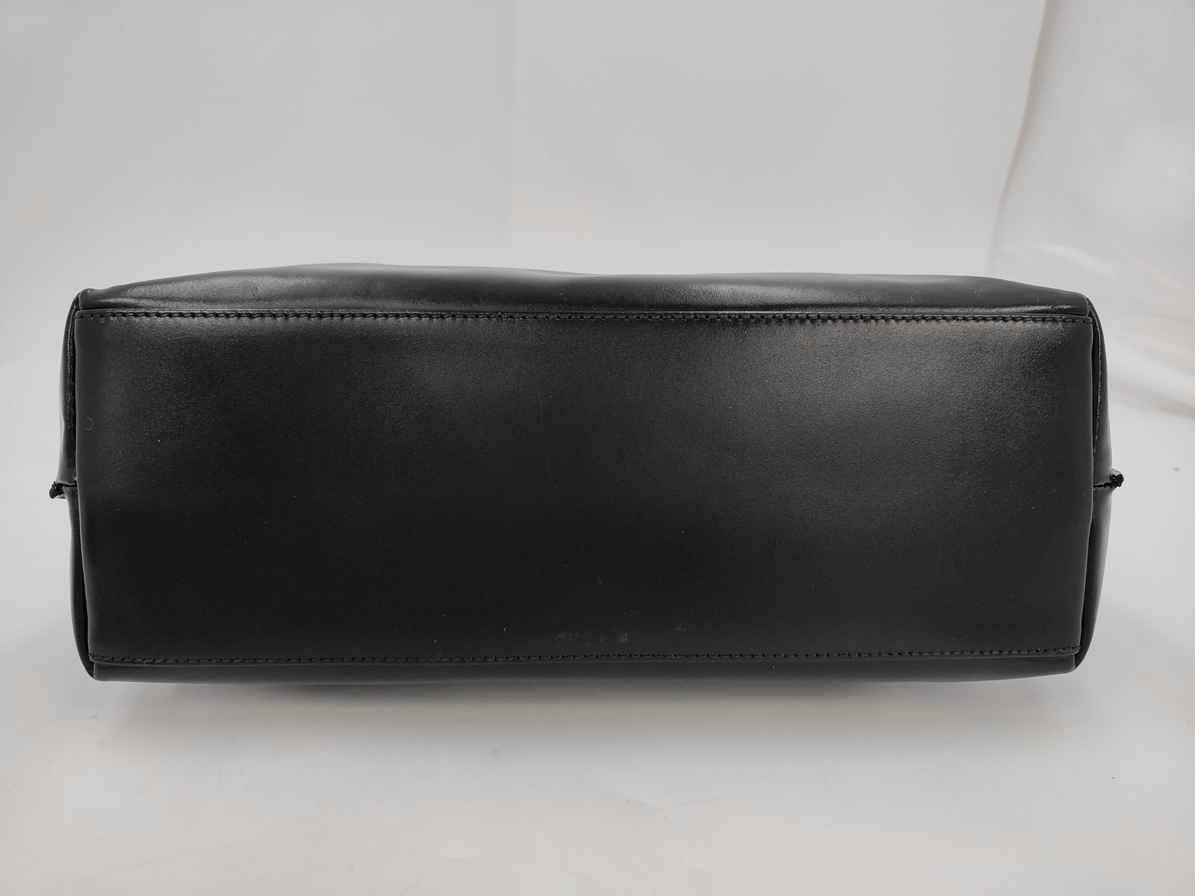 Leather Semi-Shoulder Bag, Black Shoulder Bag — view 3