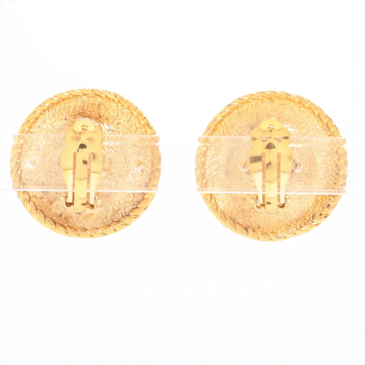 Coco Mark 2293 Earrings (Pair) GP Gold x Green. Shows signs of wear, — view 2