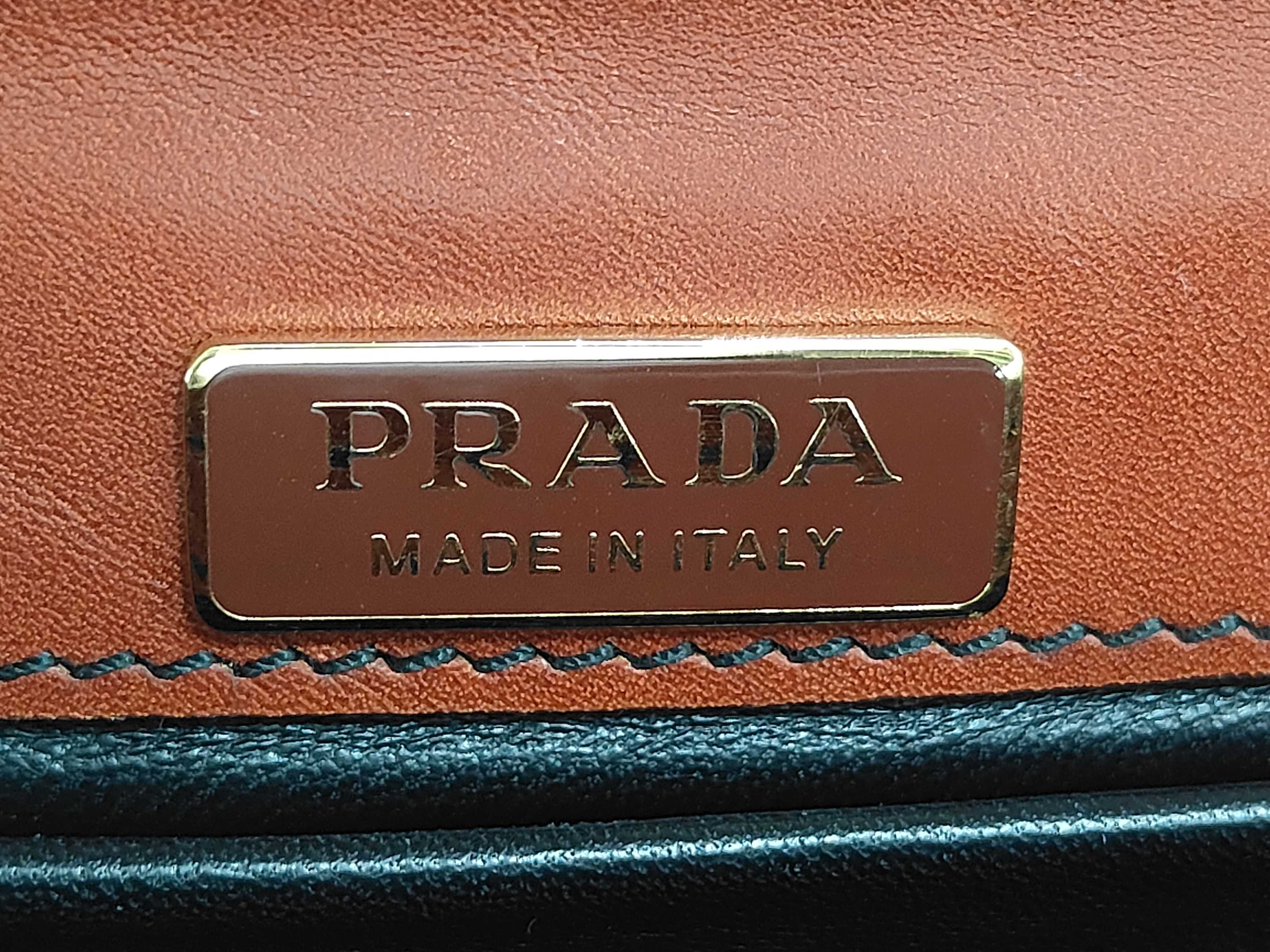 Cahier Leather Orange Black Chain Shoulder Bag — view 11