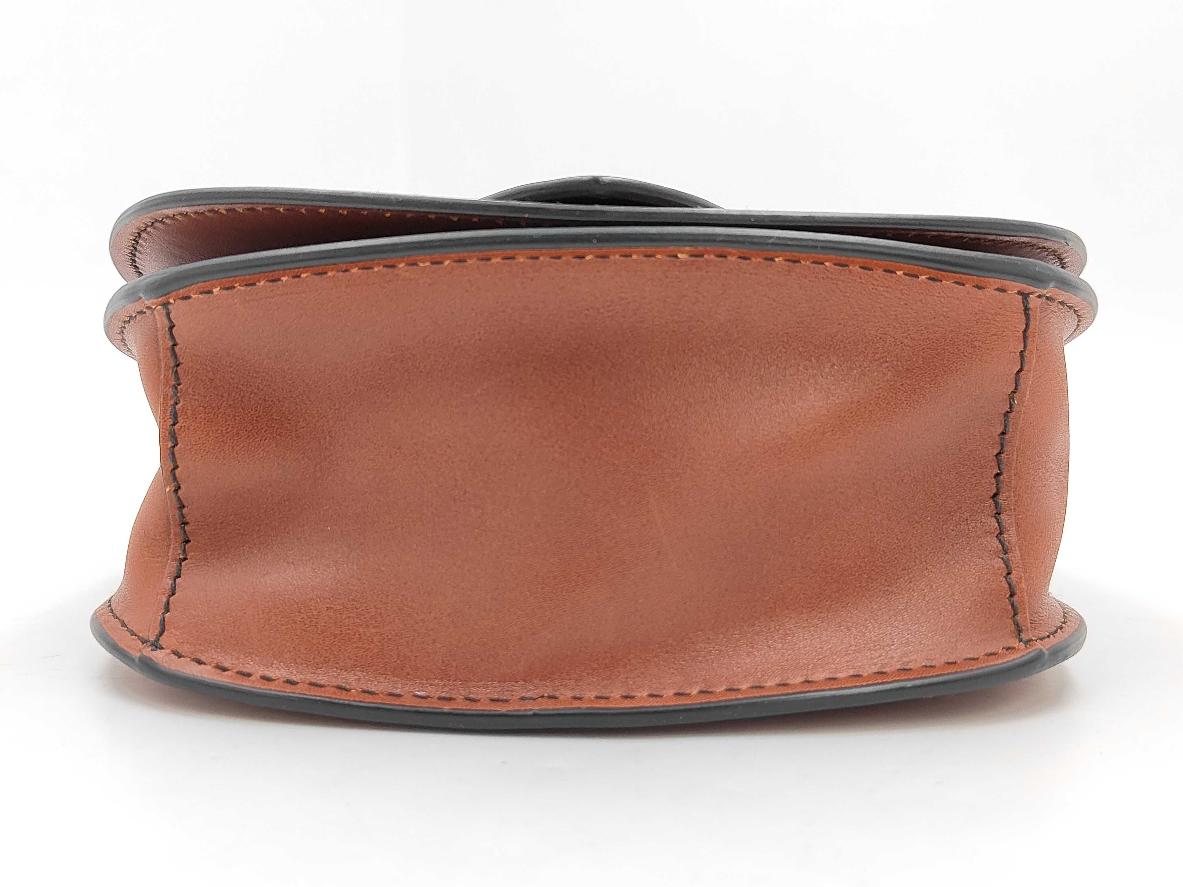 Cahier Leather Orange Black Chain Shoulder Bag — view 5