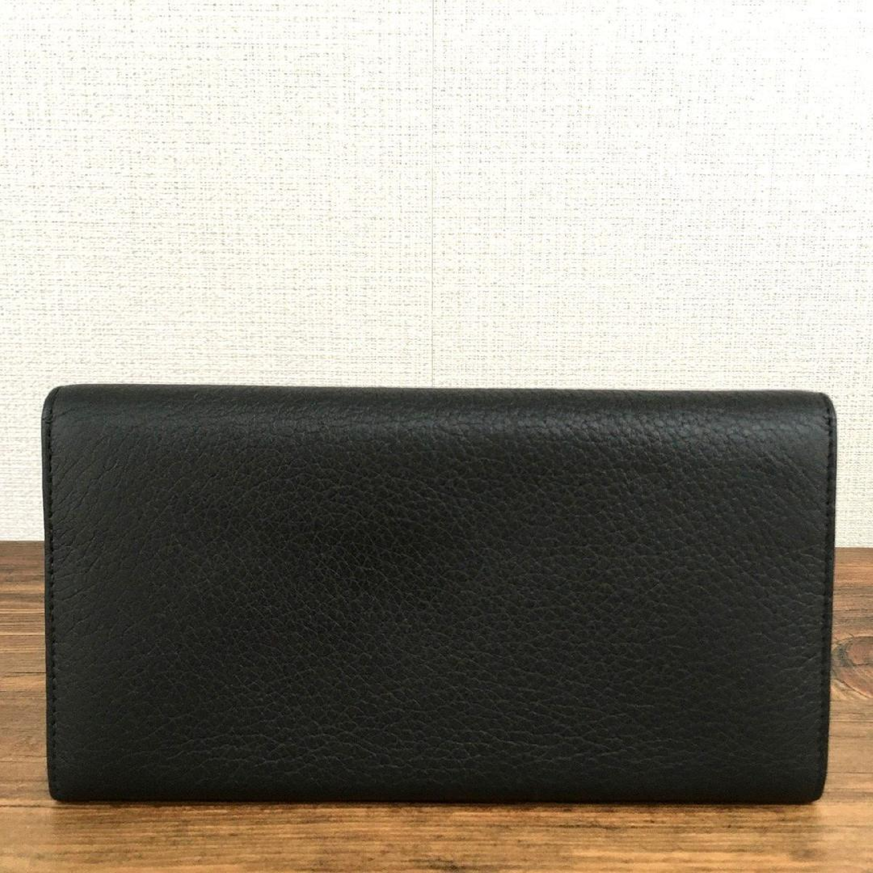 Long Wallet, Black Lambskin — view 2