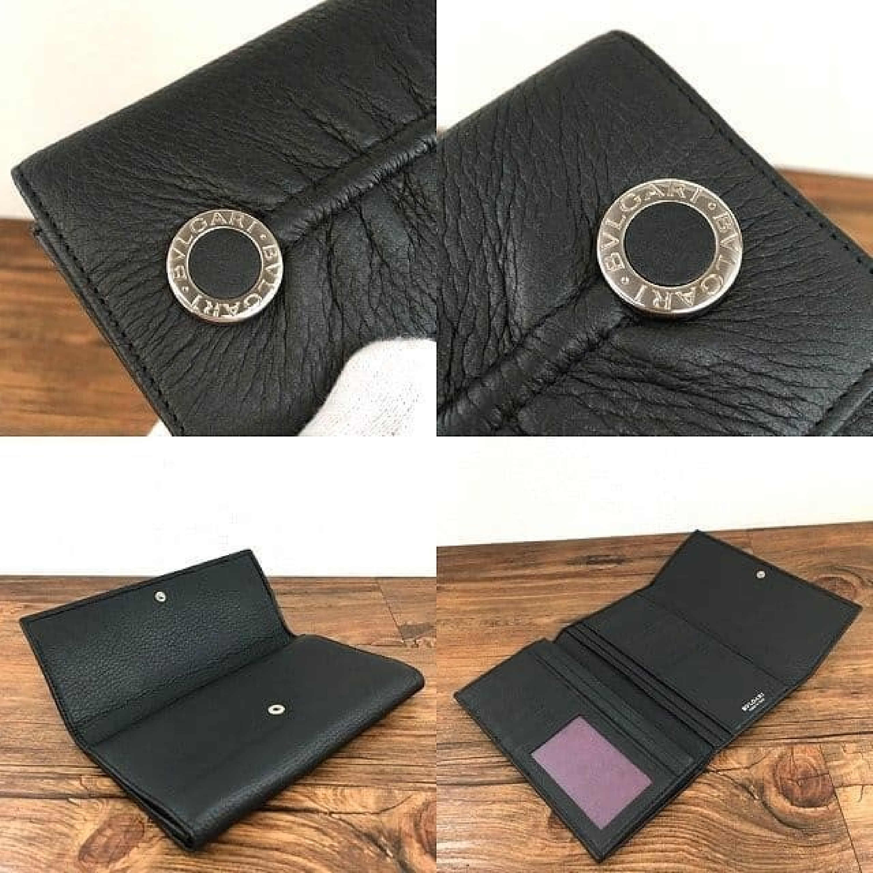 Long Wallet, Black Lambskin — view 3