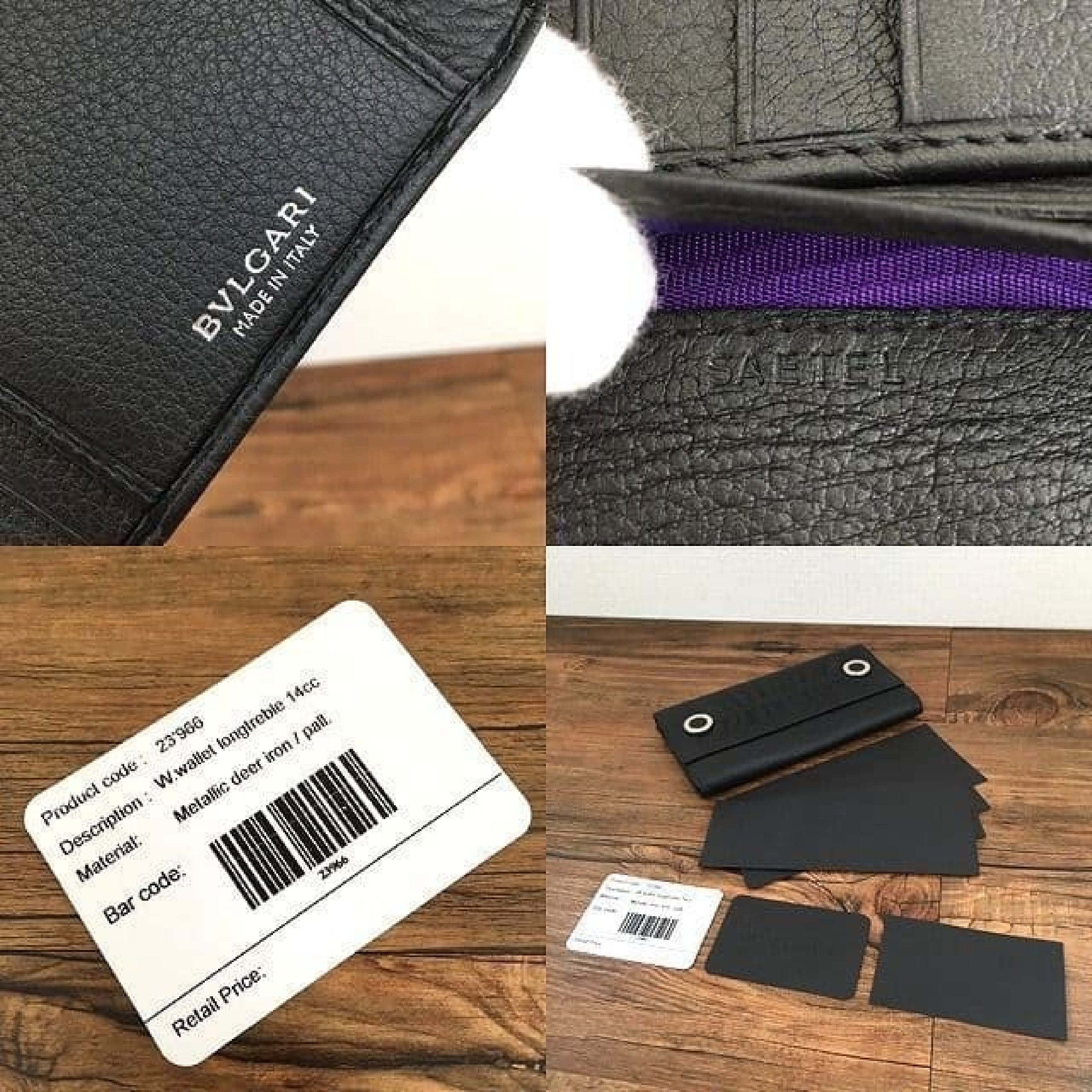 Long Wallet, Black Lambskin — view 4
