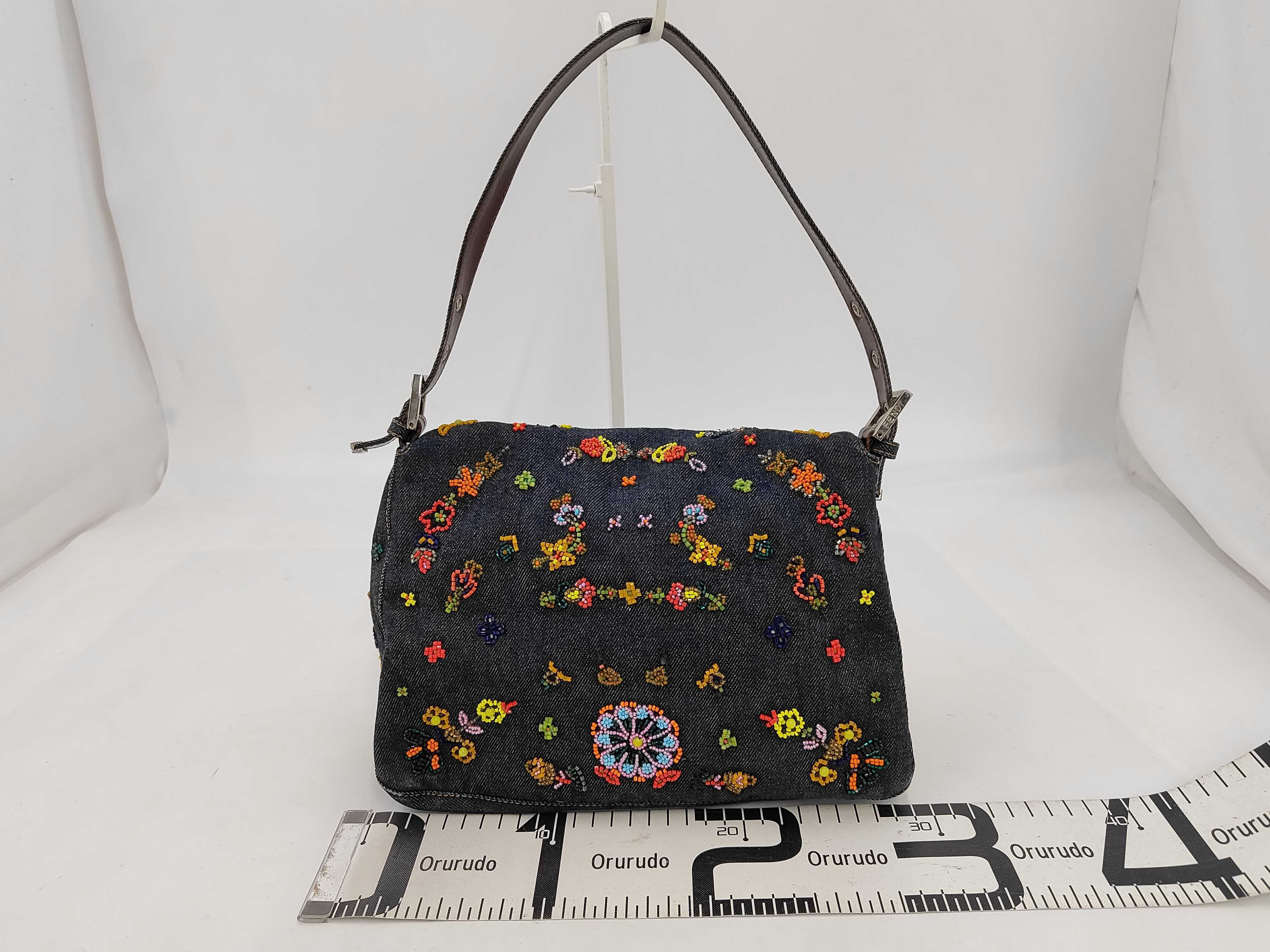 Denim Beaded Mamma Bucket One-Shoulder Bag — view 2
