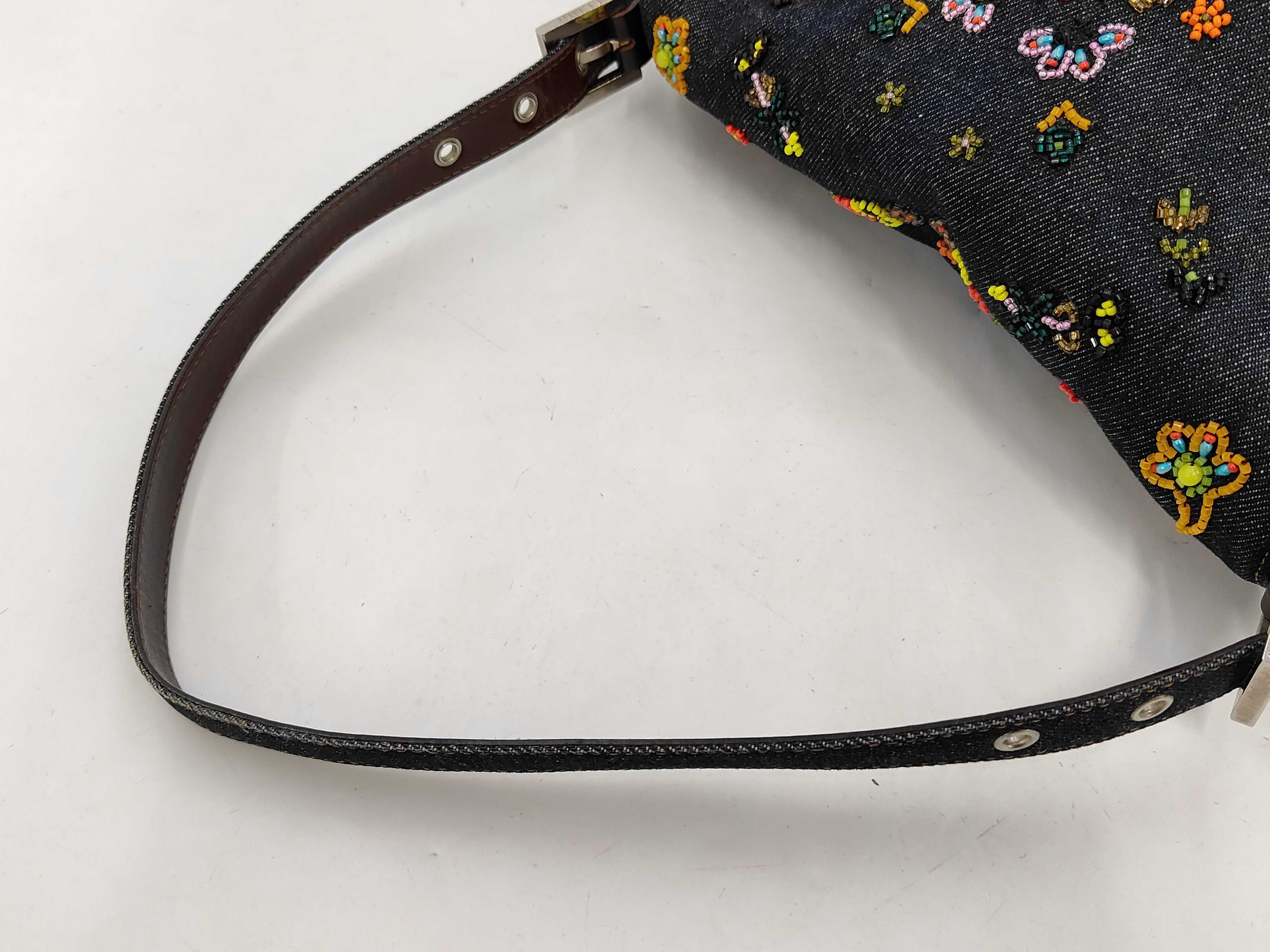 Denim Beaded Mamma Bucket One-Shoulder Bag — view 3