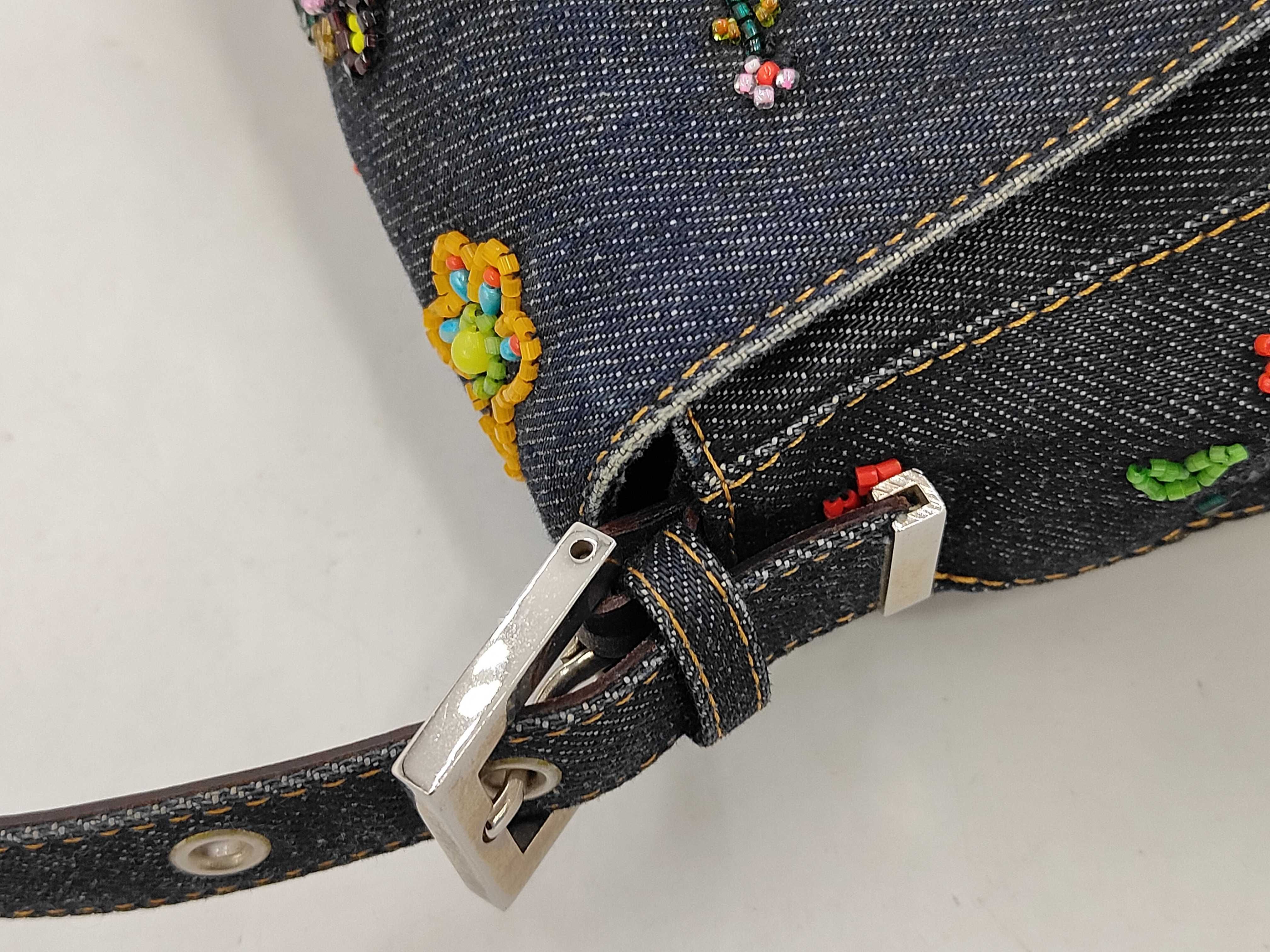 Denim Beaded Mamma Bucket One-Shoulder Bag — view 5