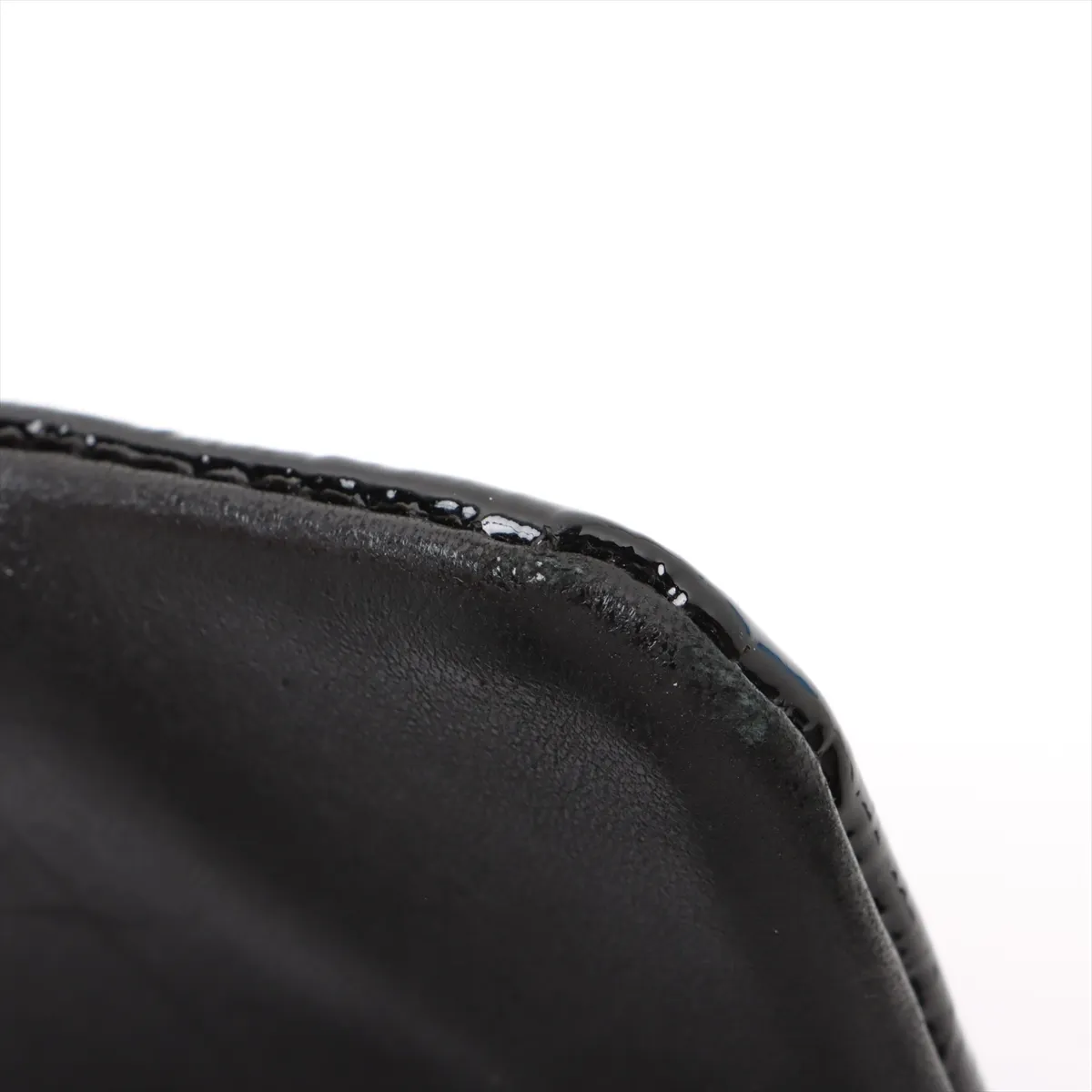 Matelasse patent leather single flap double chain bag black silver hardware 14077625 14th series — view 12