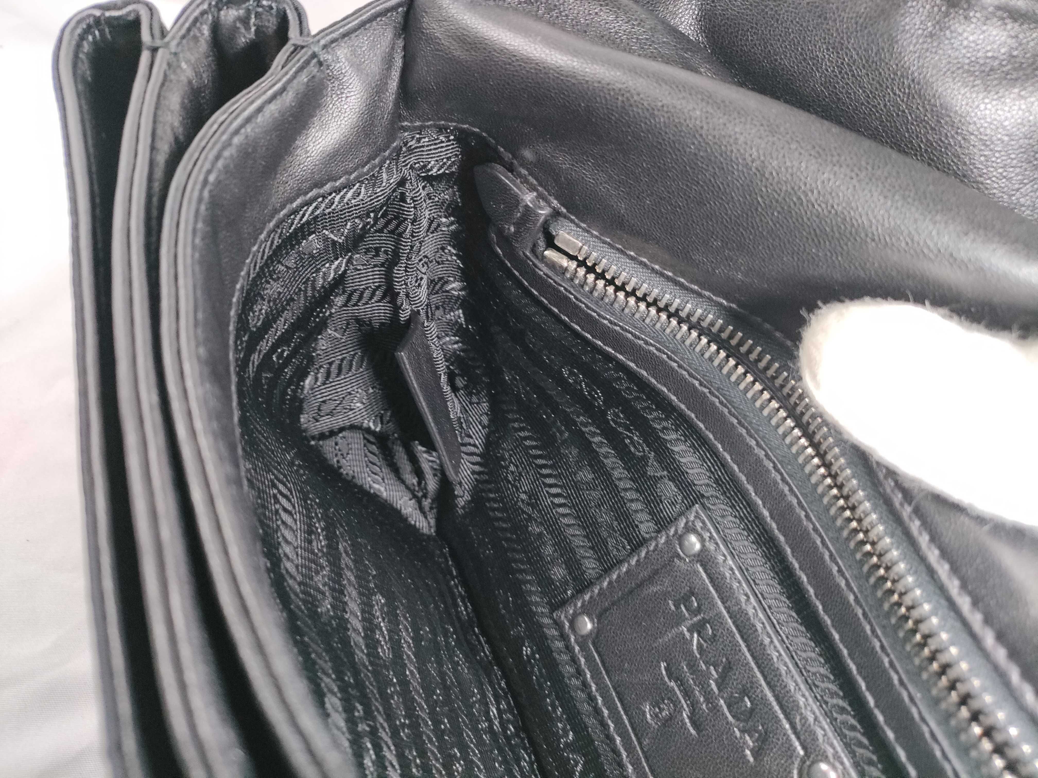 Nylon Frill One-Shoulder Handbag (Black) — view 11