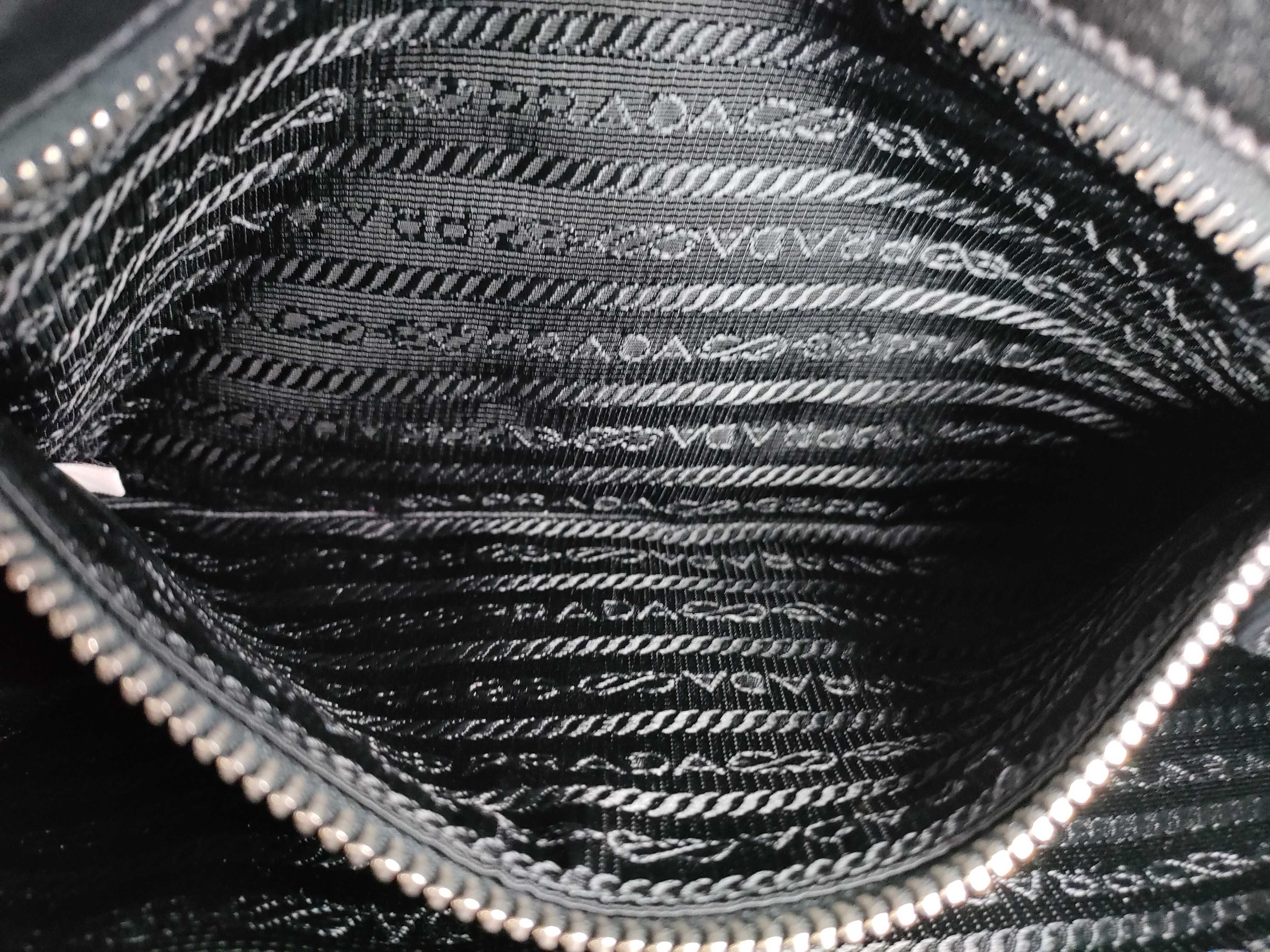 Nylon Frill One-Shoulder Handbag (Black) — view 12