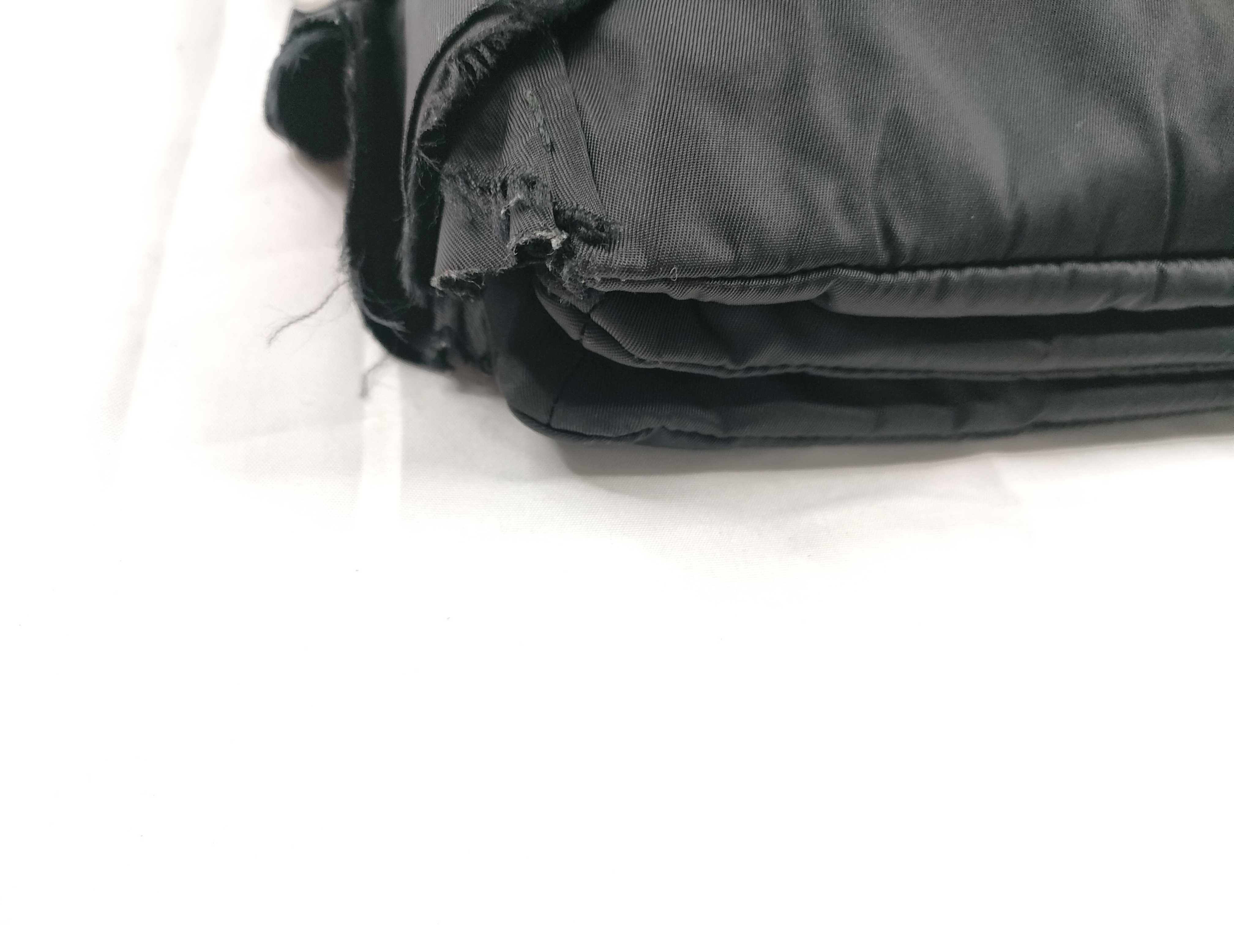 Nylon Frill One-Shoulder Handbag (Black) — view 3