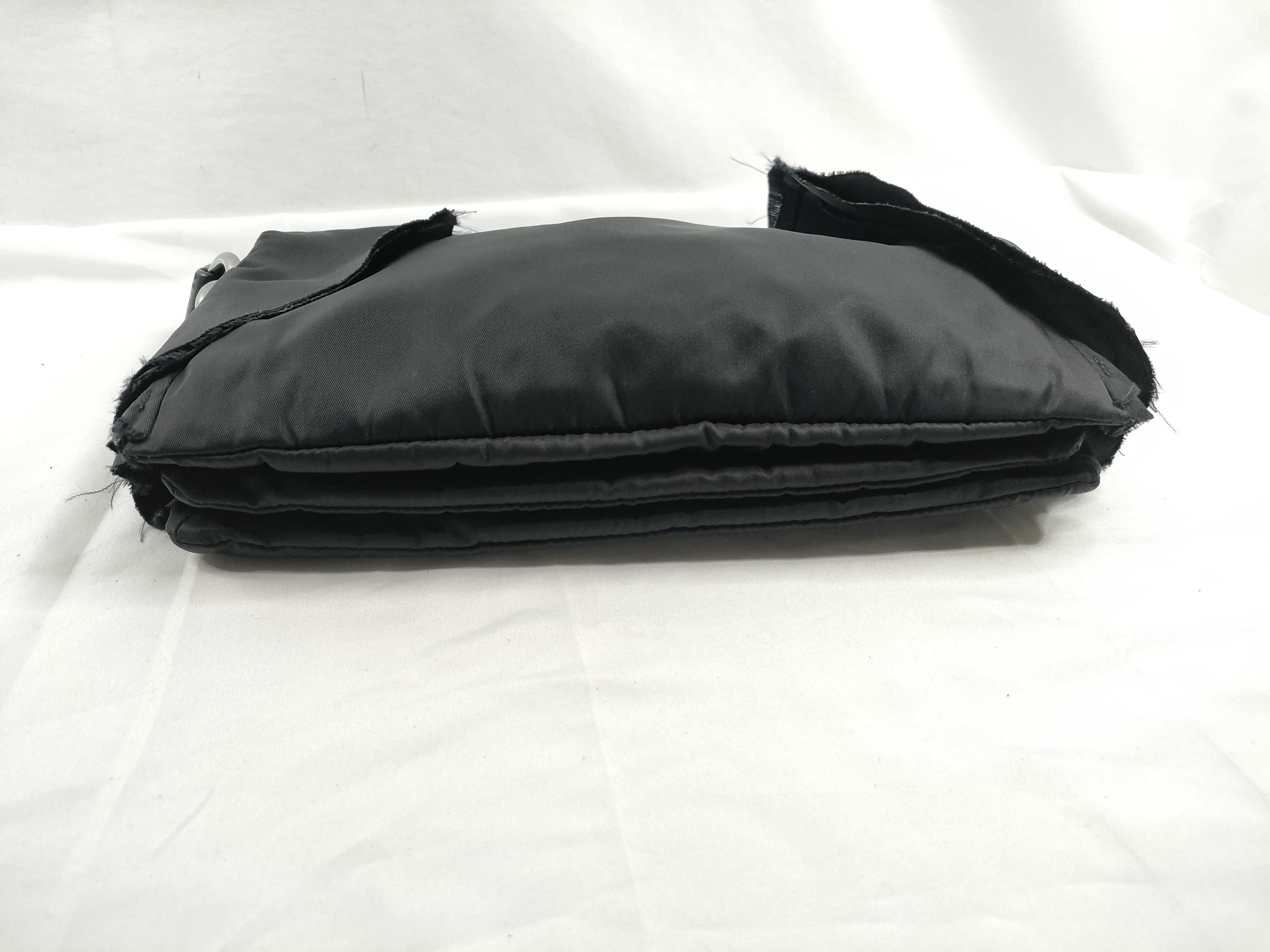 Nylon Frill One-Shoulder Handbag (Black) — view 4