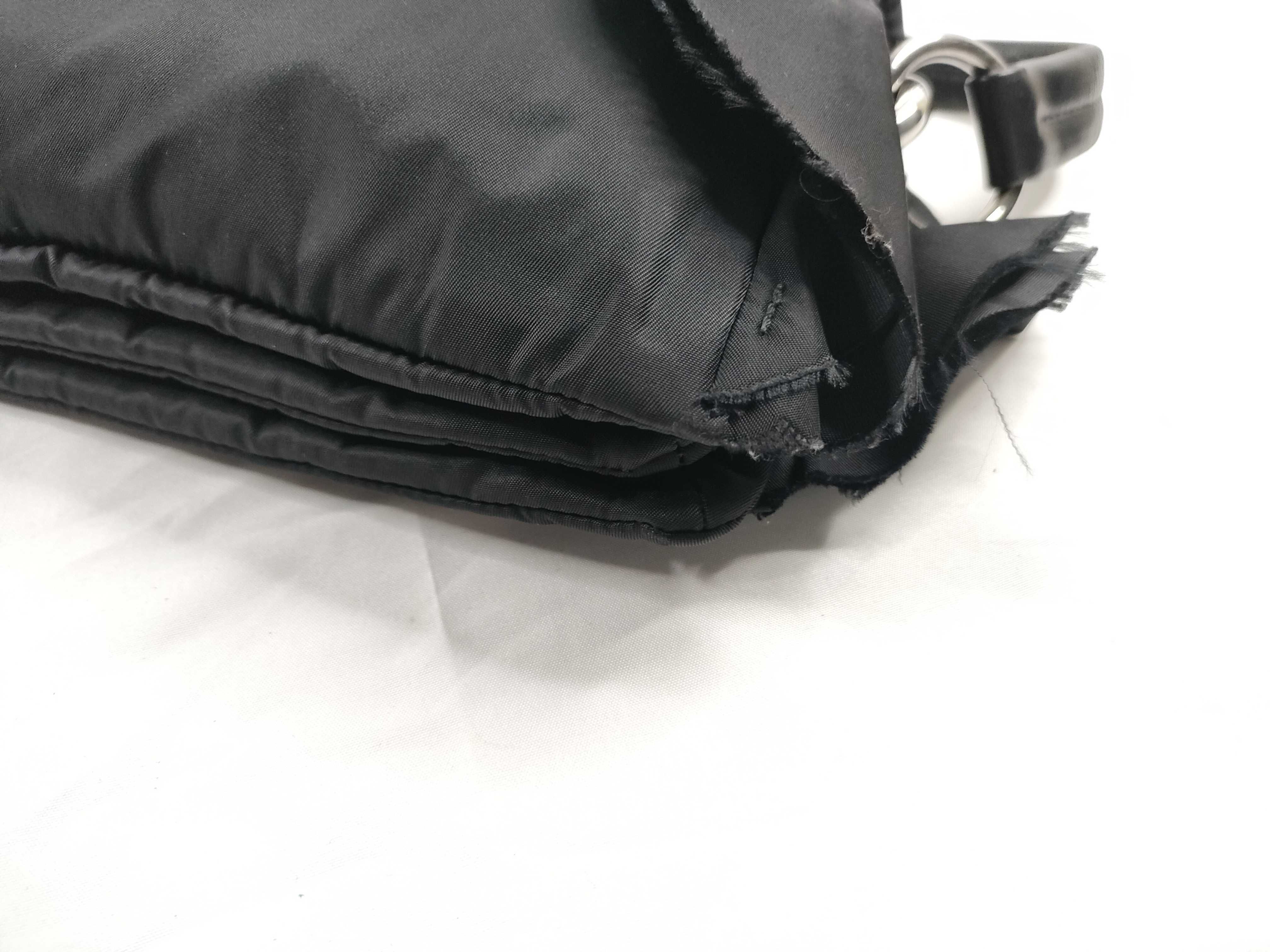 Nylon Frill One-Shoulder Handbag (Black) — view 5