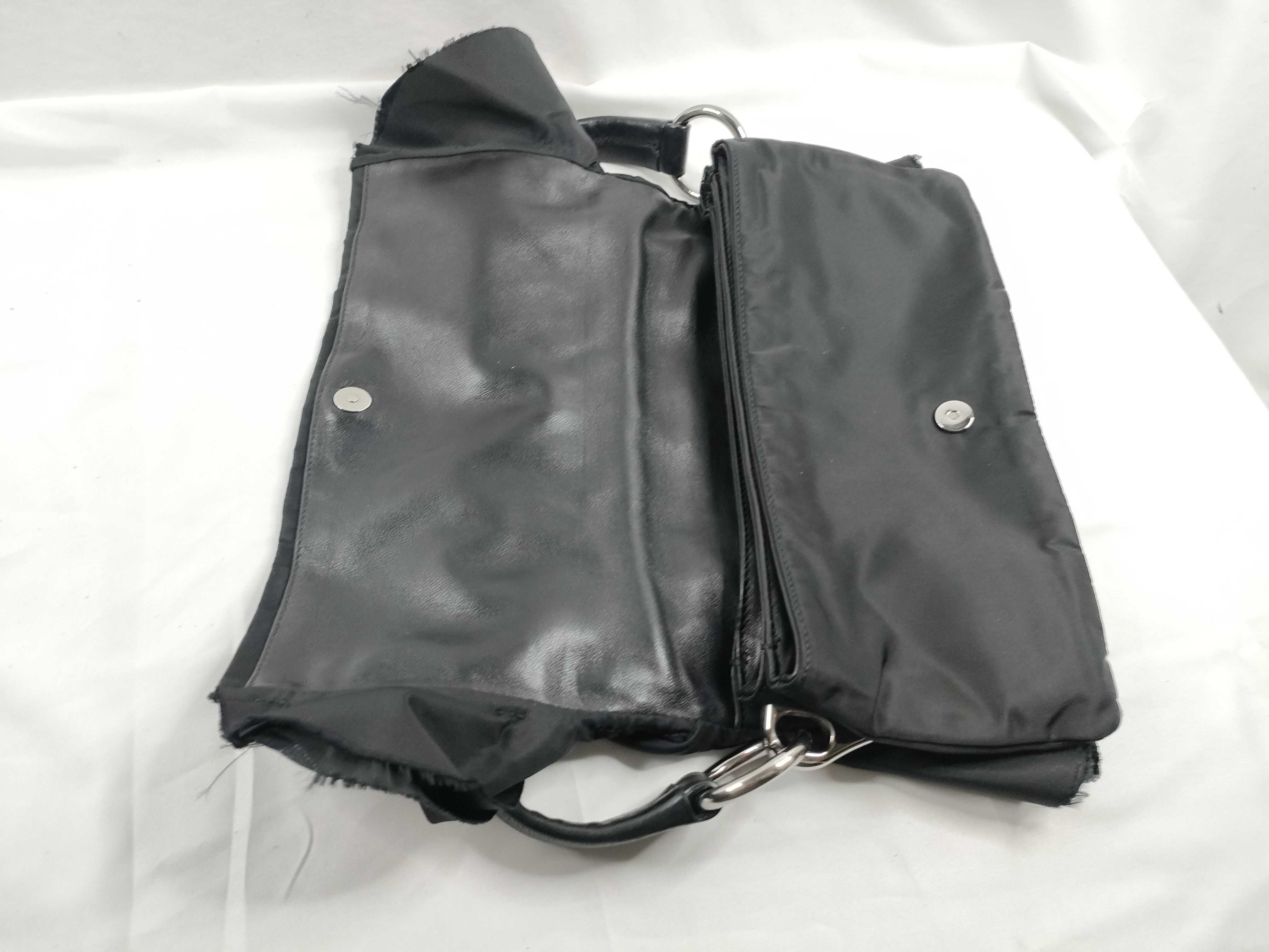 Nylon Frill One-Shoulder Handbag (Black) — view 8