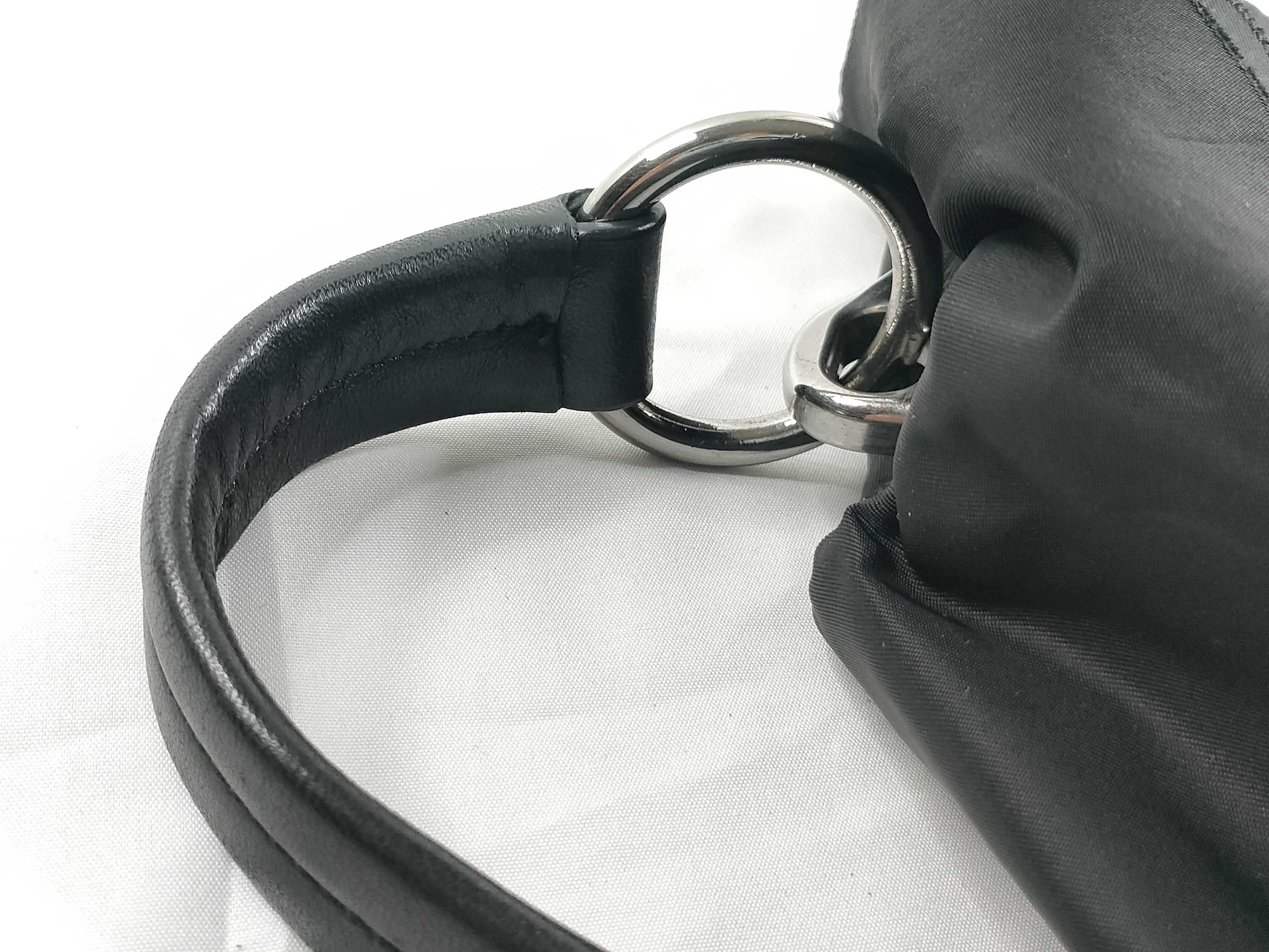 Nylon Frill One-Shoulder Handbag (Black) — view 9