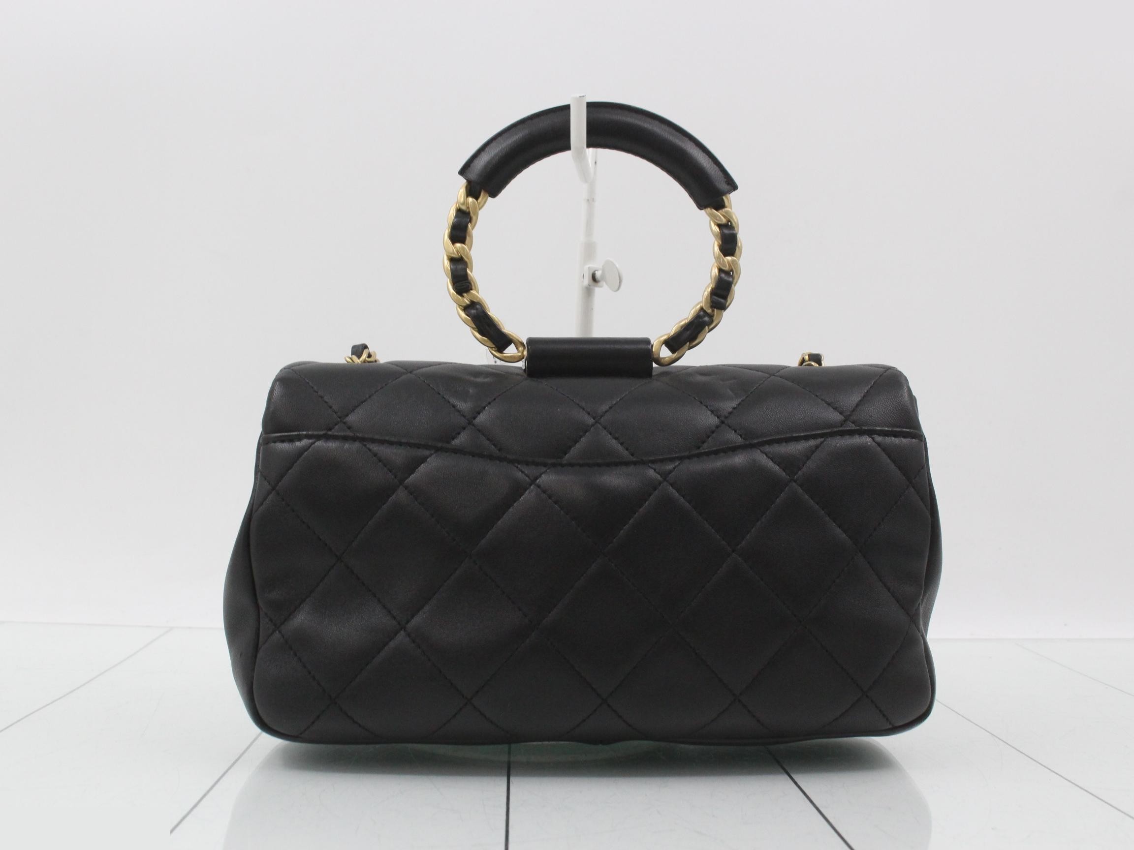 Top-handle Matelassé lambskin shoulder bag — view 2