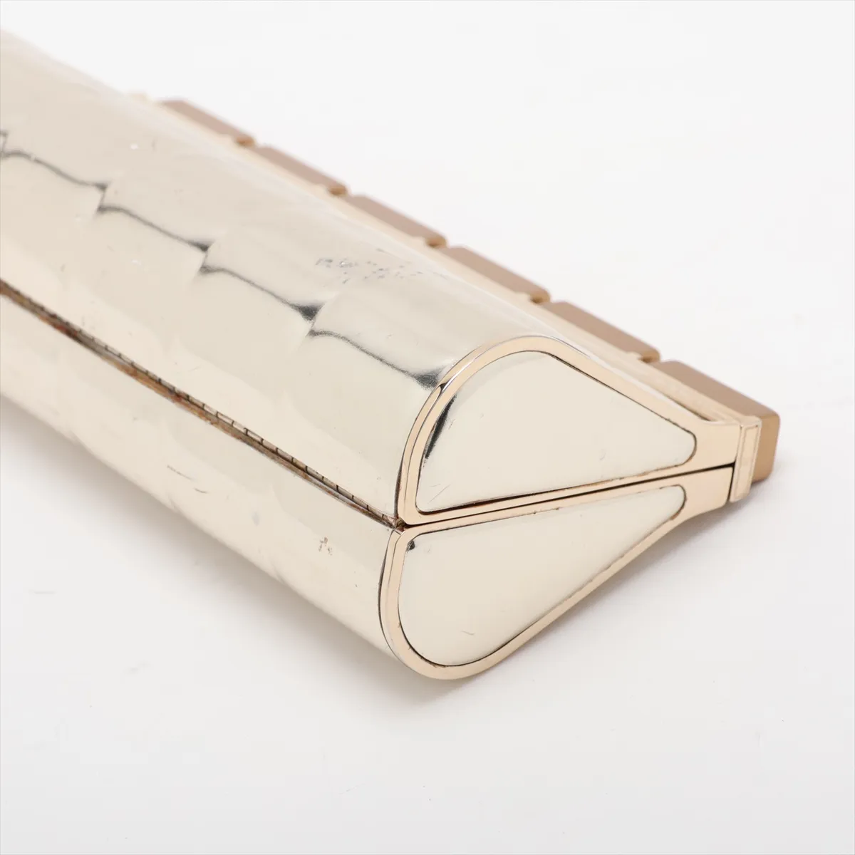 Ice Cube Metallic Leather Clutch Bag, Gold, Gold Hardware, Item No. 13841689, Series No. 13 — view 3