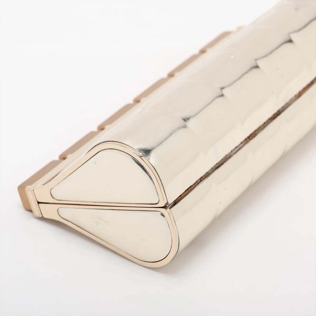 Ice Cube Metallic Leather Clutch Bag, Gold, Gold Hardware, Item No. 13841689, Series No. 13 — view 4