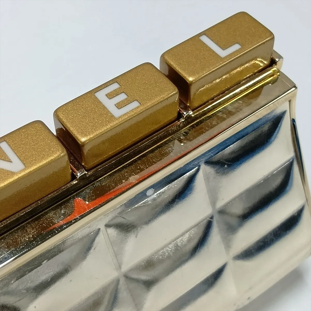 Ice Cube Metallic Leather Clutch Bag, Gold, Gold Hardware, Item No. 13841689, Series No. 13 — view 7