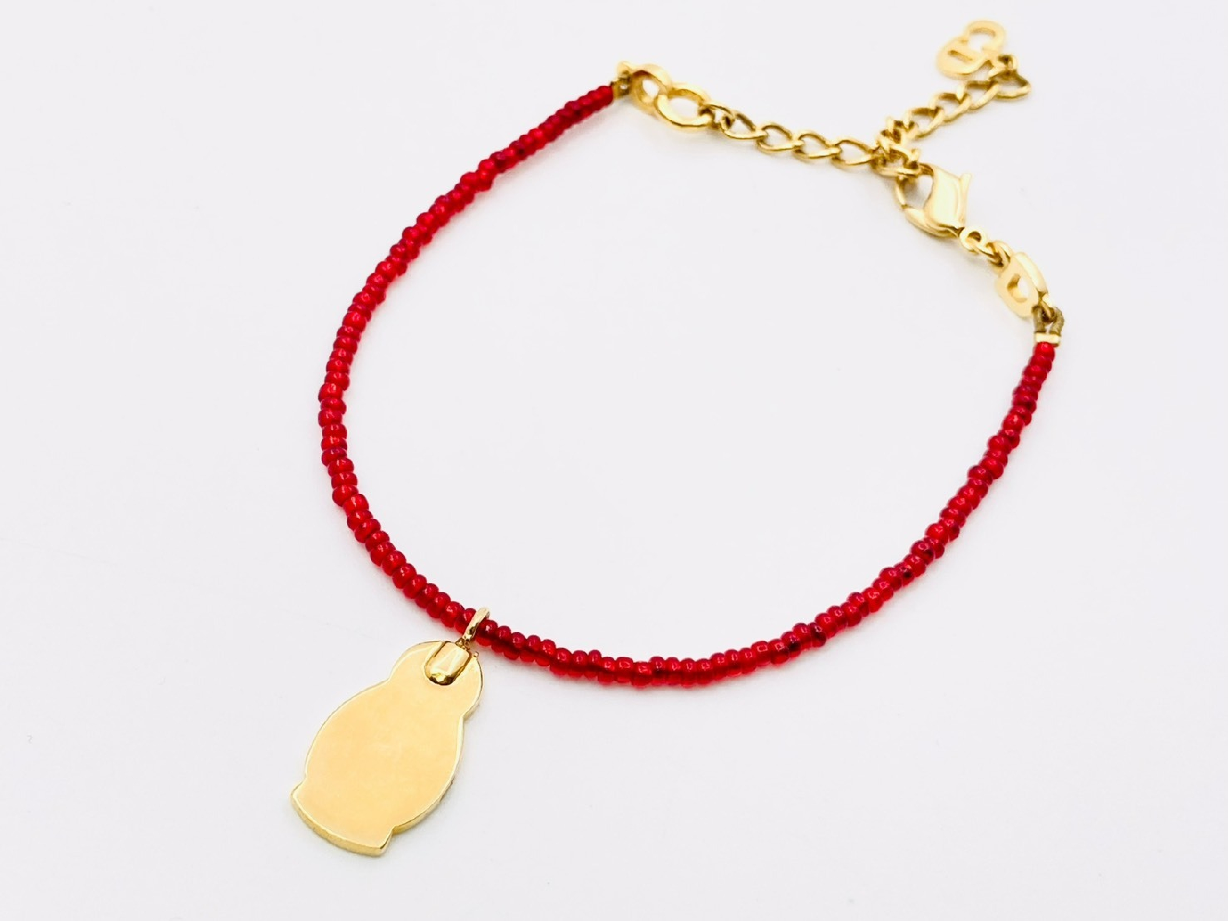 CD Logo Matryoshka Bead Bracelet, Red Bracelet/Bangle — view 2