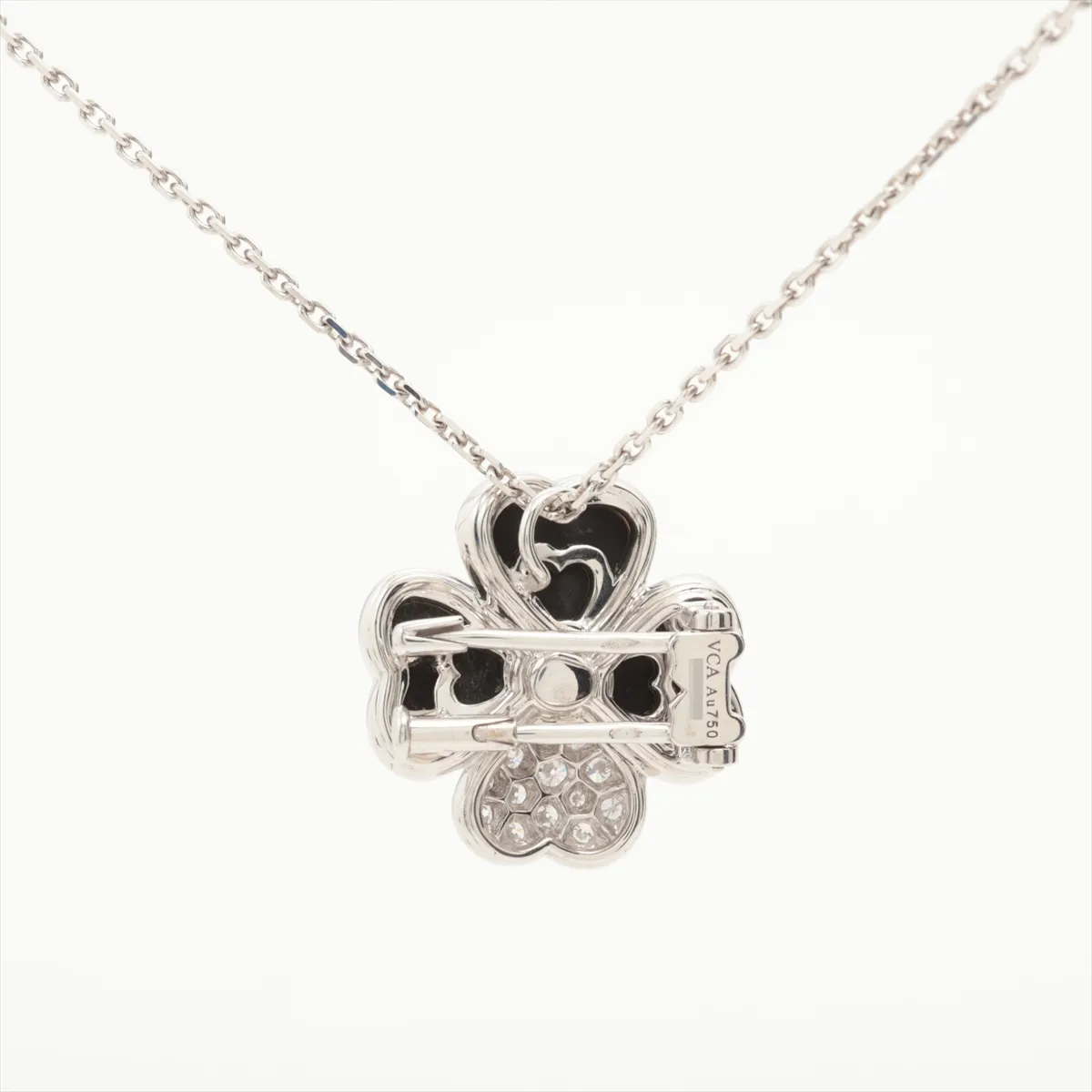 Cosmos Clip Medium Onyx Diamond Necklace 750(WG) 11.6g JE309250 Needle — view 2