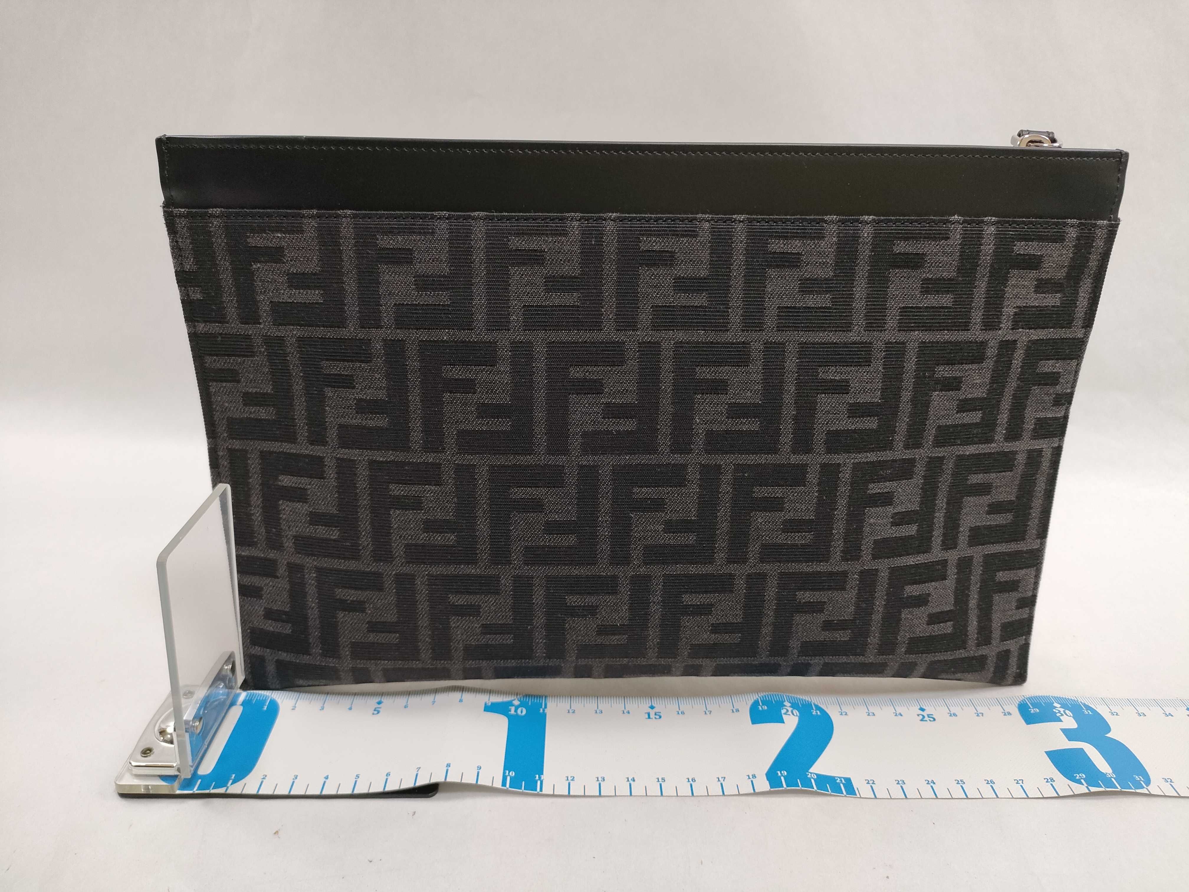 Zucca pattern clutch bag, black clutch bag. — view 2