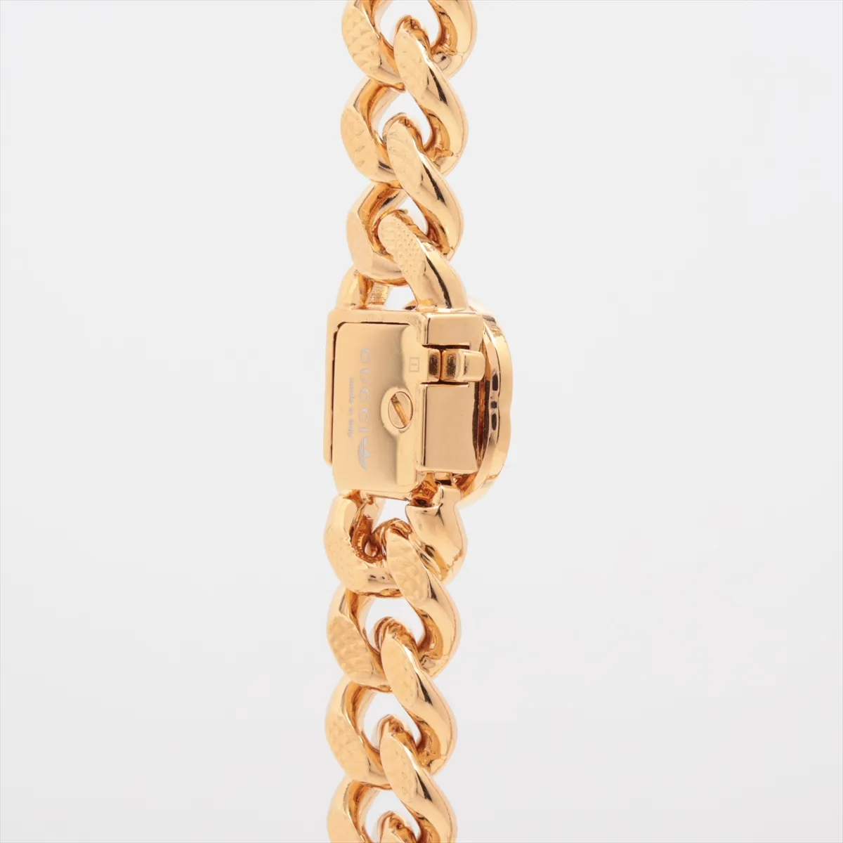 x Adidas Trefoil Gold Chain Necklace, GP Orange x Gold, with some wear, tarnishing, and stains. — view 3