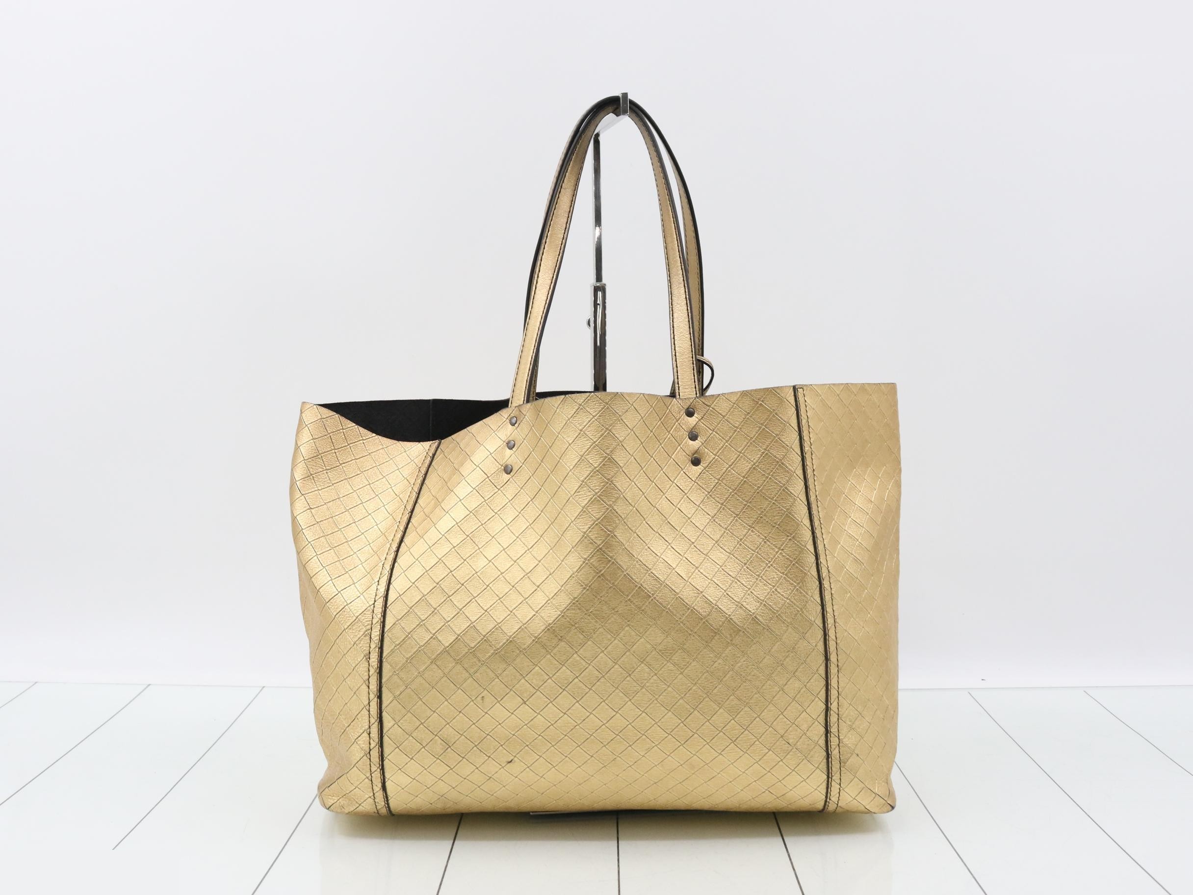 Intrecciato tote bag, gold — view 2