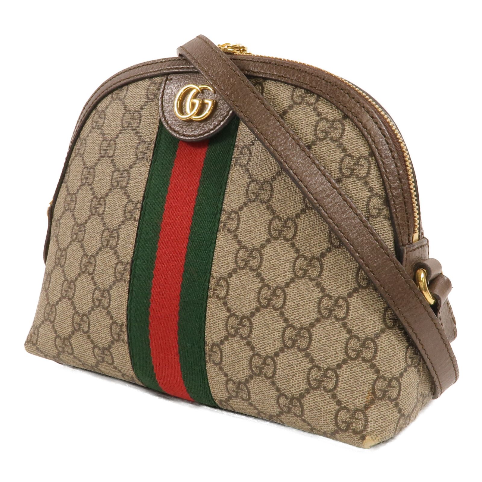 GG Supreme Ophidia Dome Shoulder Bag Small Brown Pvc Coated Canvas 499621 — view 3