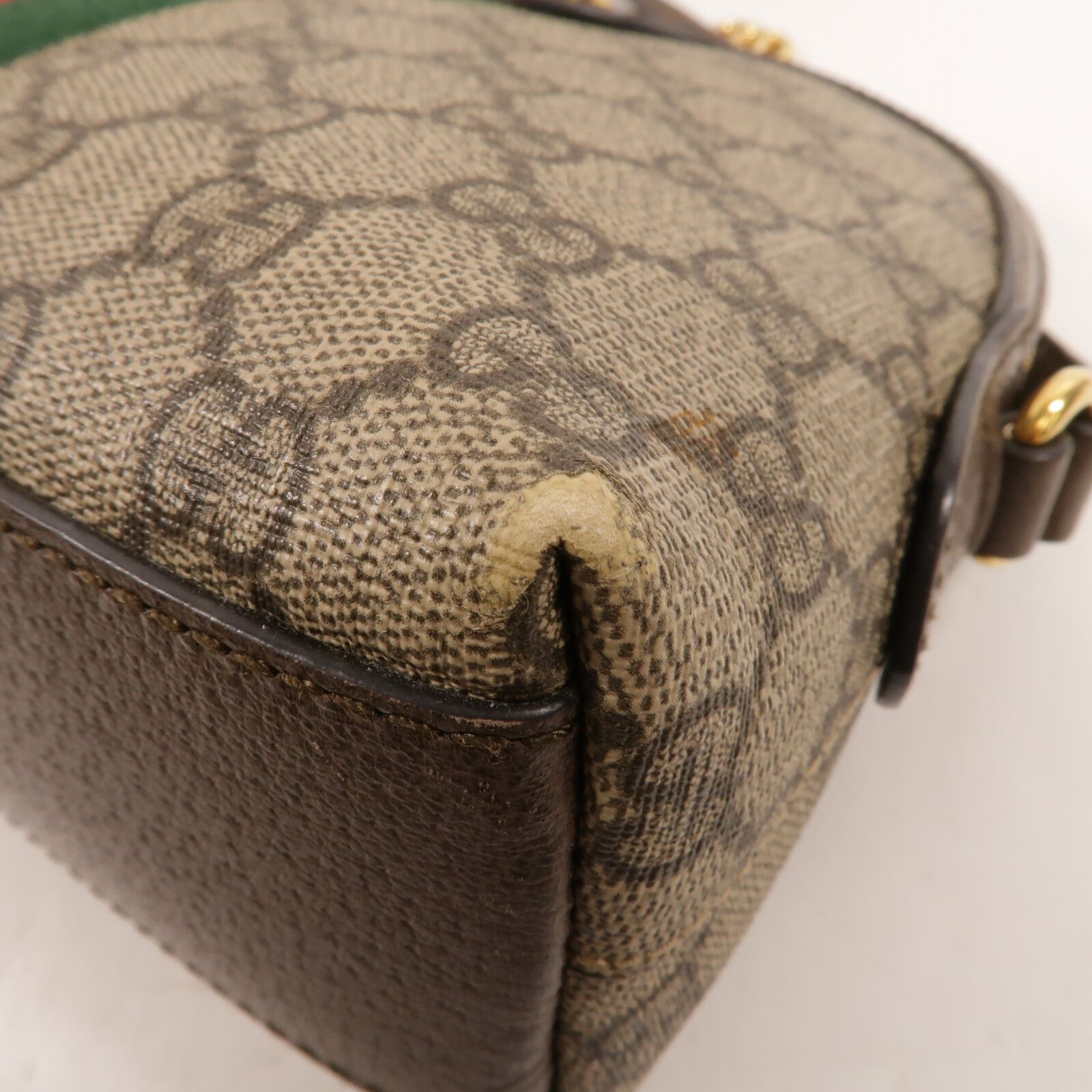 GG Supreme Ophidia Dome Shoulder Bag Small Brown Pvc Coated Canvas 499621 — view 10