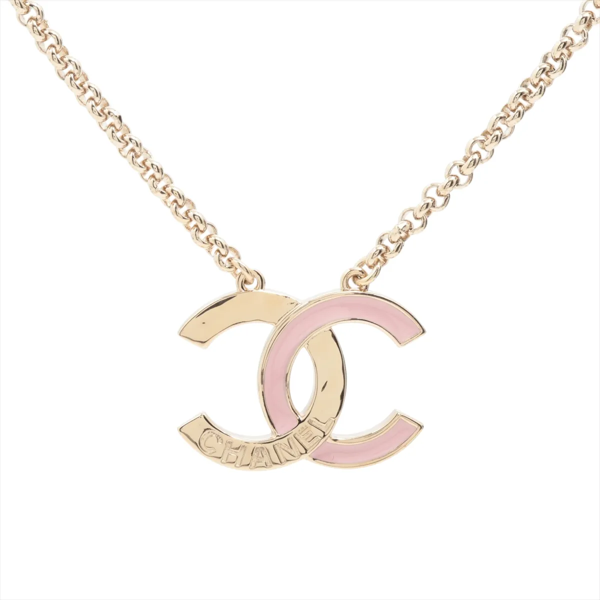 Coco Mark I24B Necklace, GP Gold x Pink,