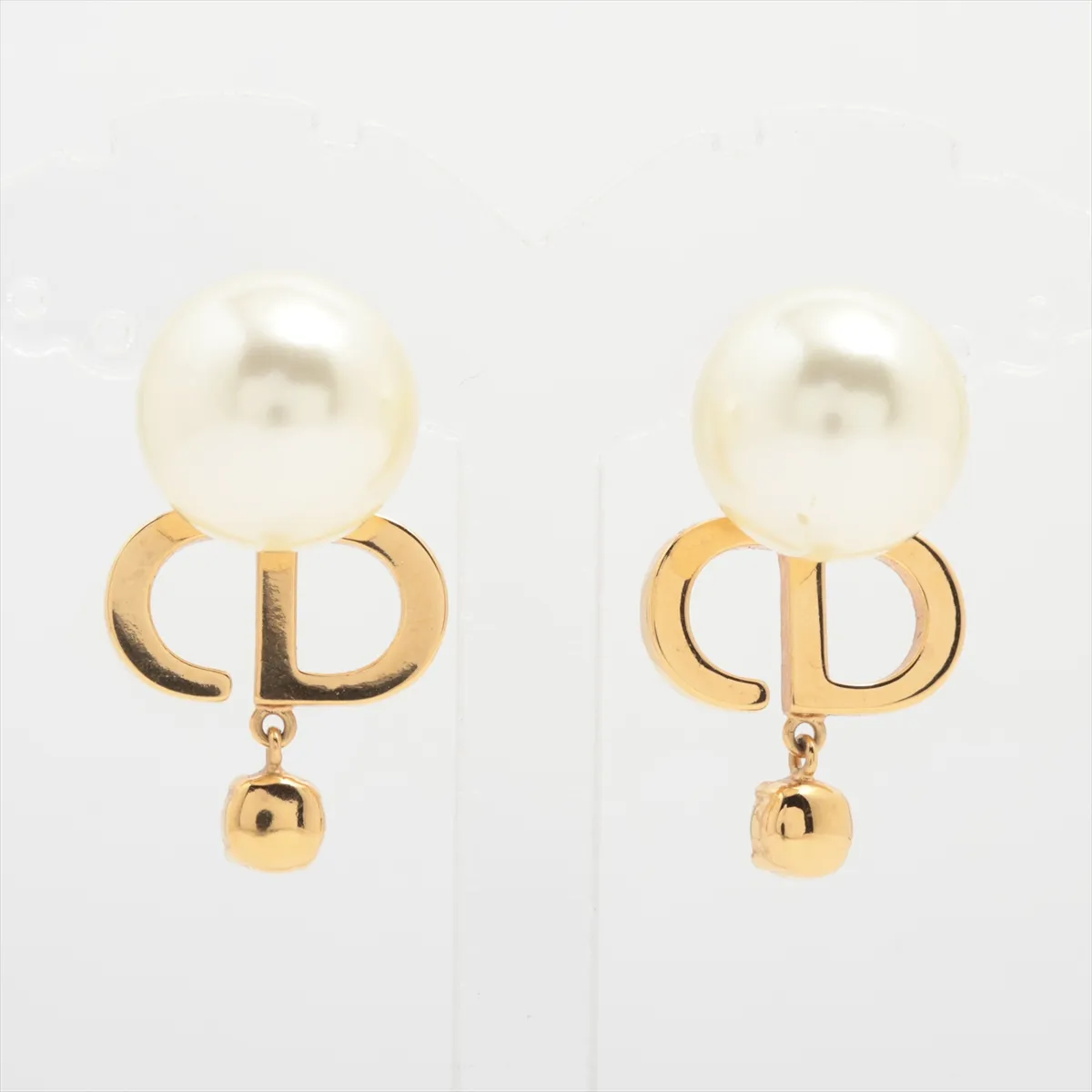Tribales earrings (for both ears) GP x rhinestone x faux pearl Gold. — view 2