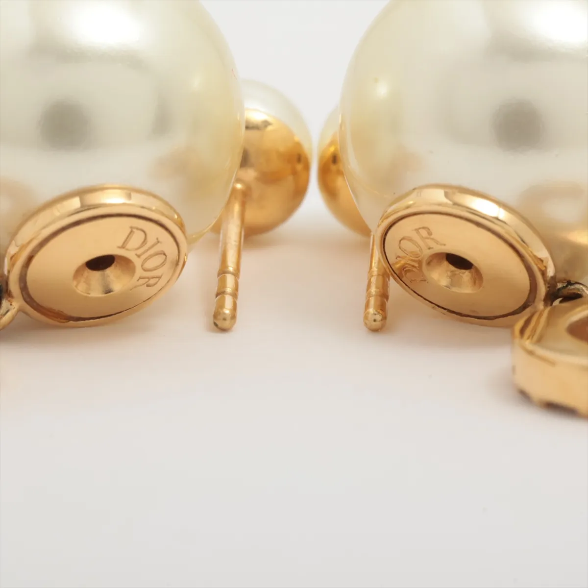 Tribales earrings (for both ears) GP x rhinestone x faux pearl Gold. — view 4