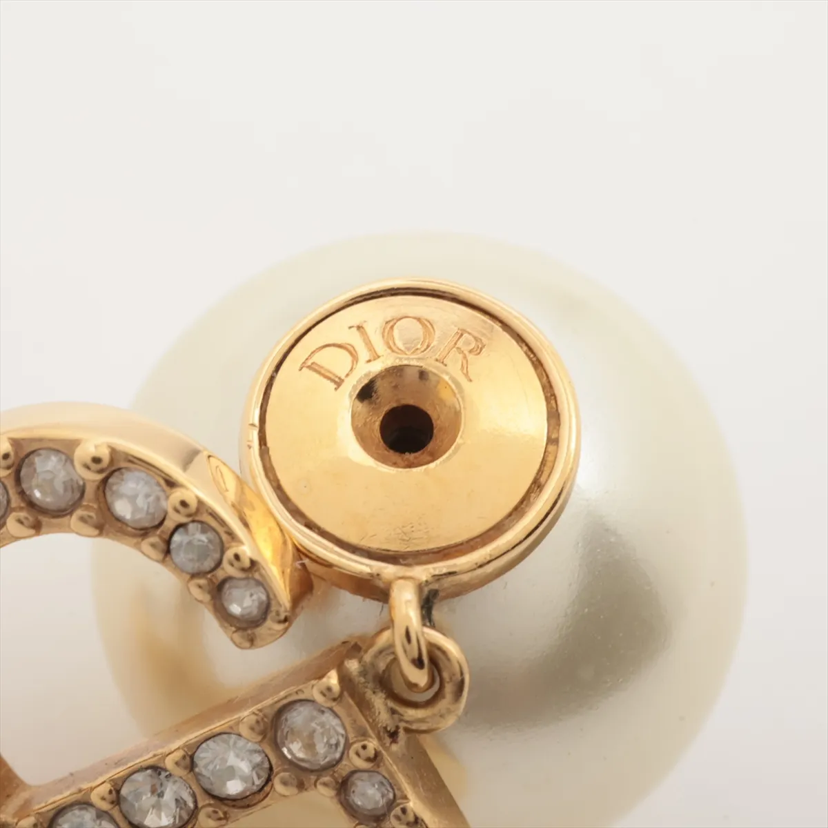 Tribales earrings (for both ears) GP x rhinestone x faux pearl Gold. — view 5