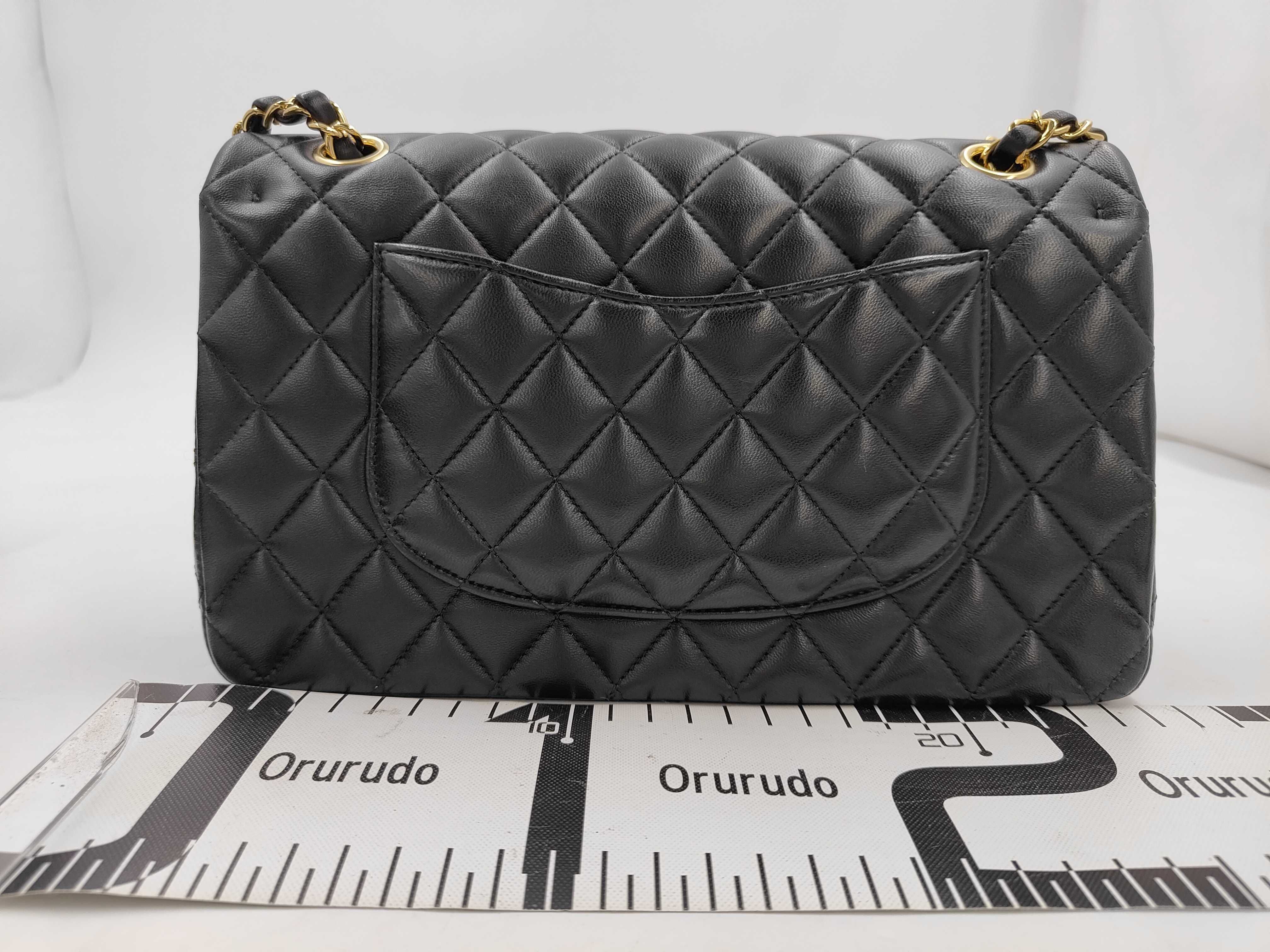 Matelassé 25 Double Flap Chain Shoulder Bag, Lambskin, Black, Gold Hardware — view 2